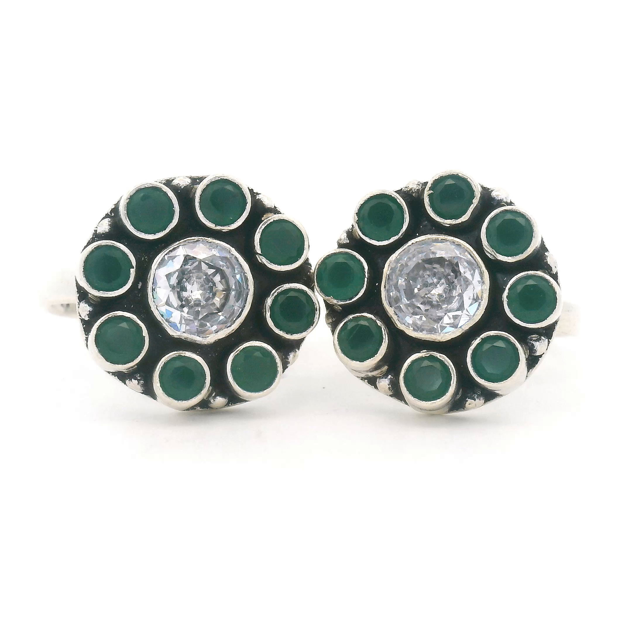 Green and Silver Toe Ring