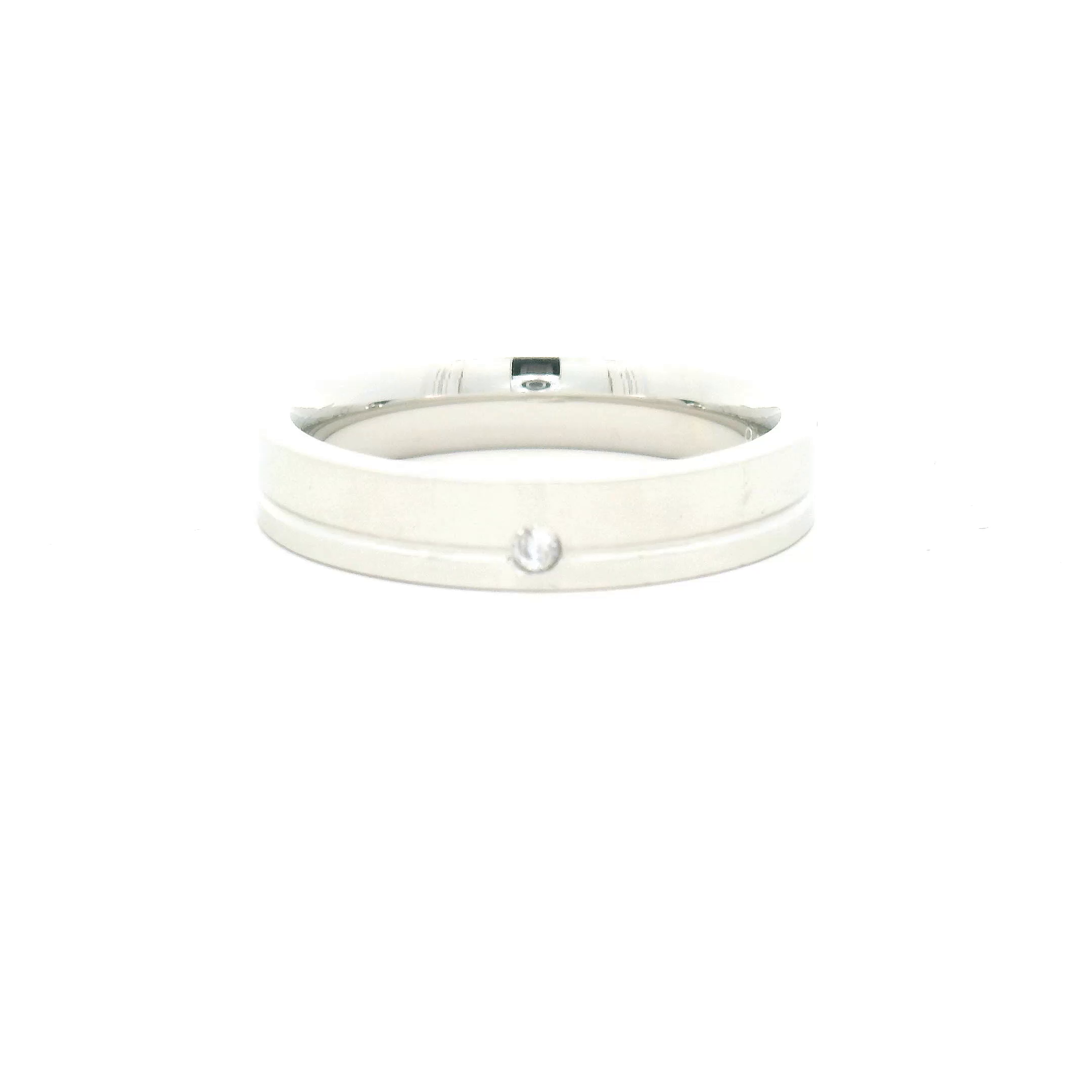 White Mens Ring with Gemstone