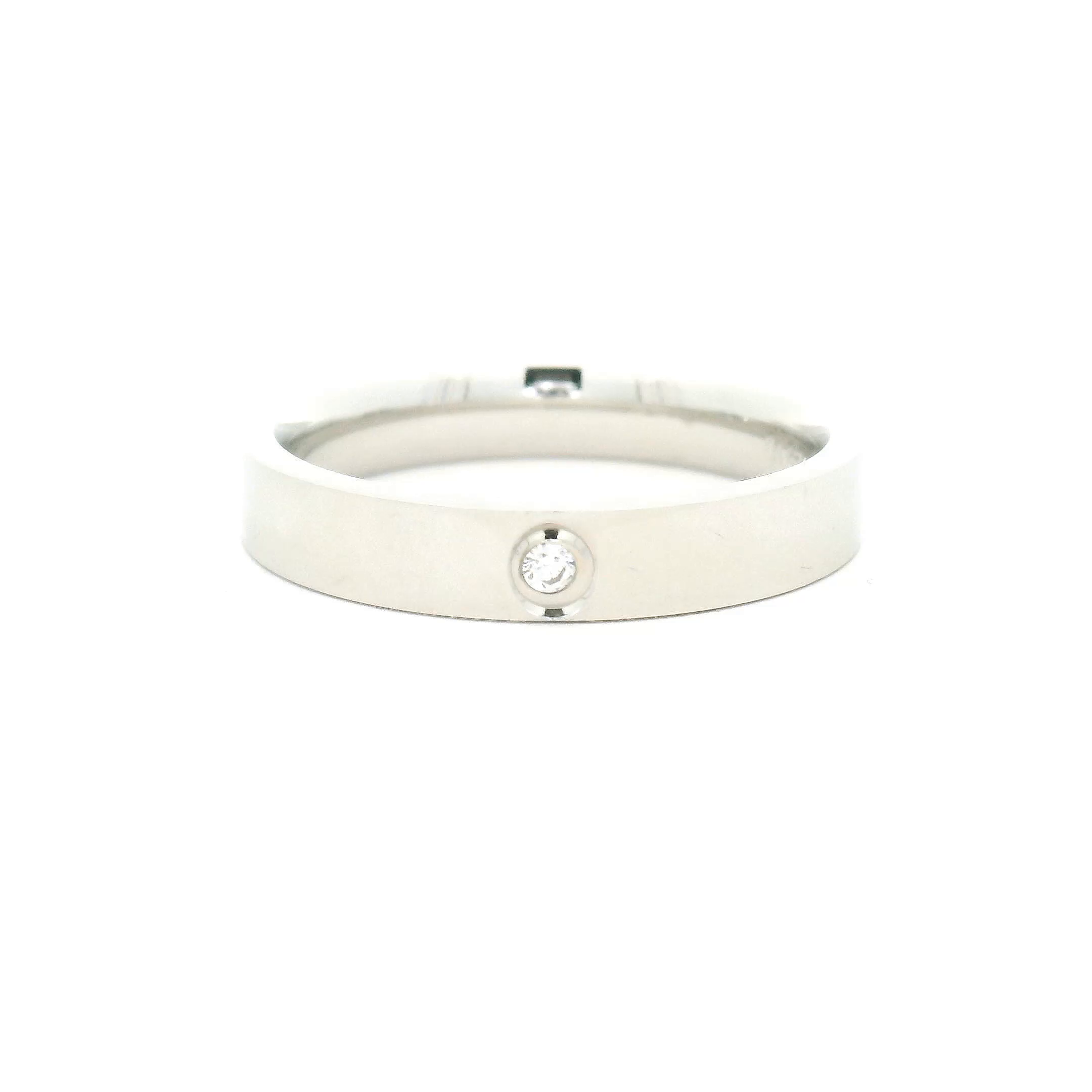 Silver Mens Ring with Diamond Accent