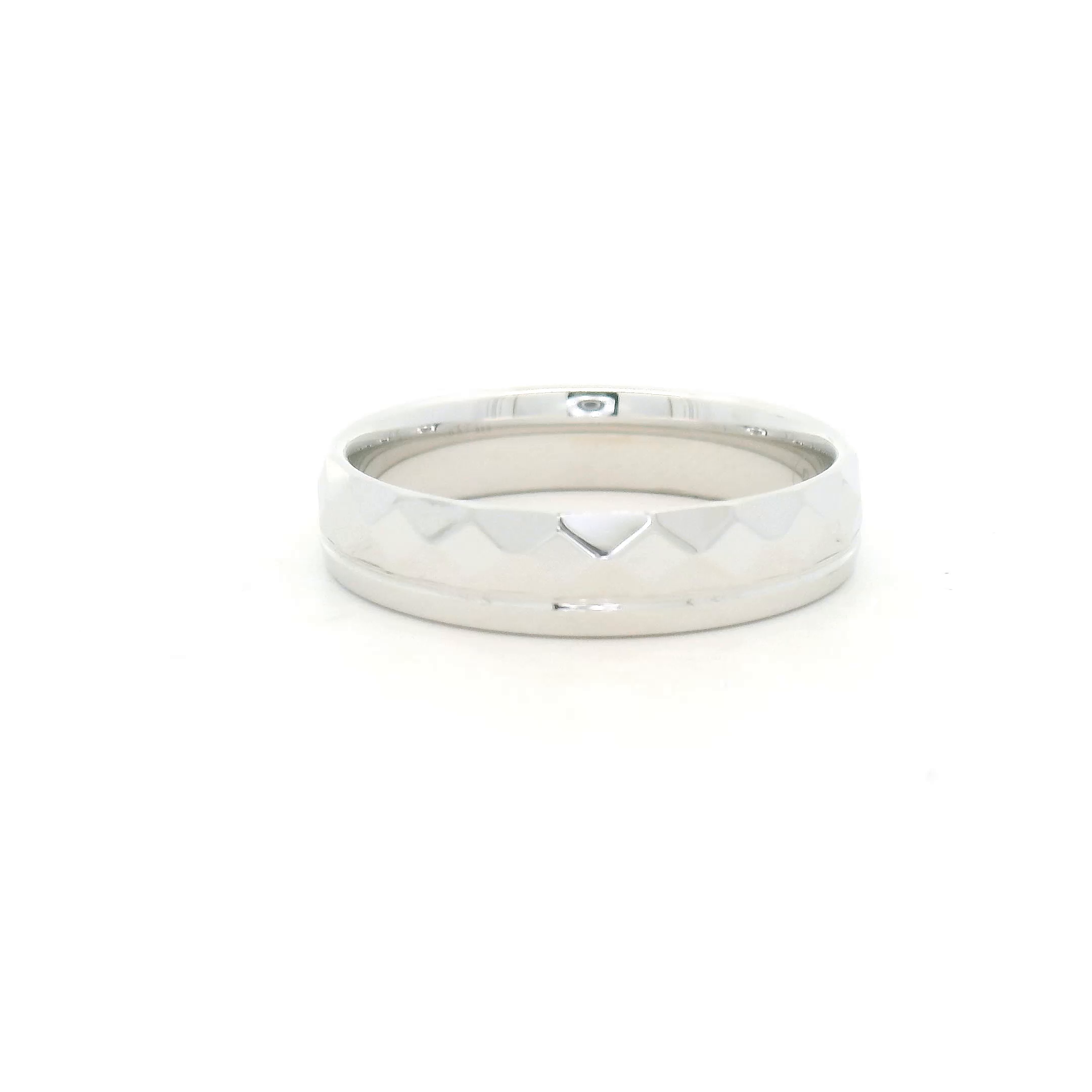 Silver Ring with Faceted Design