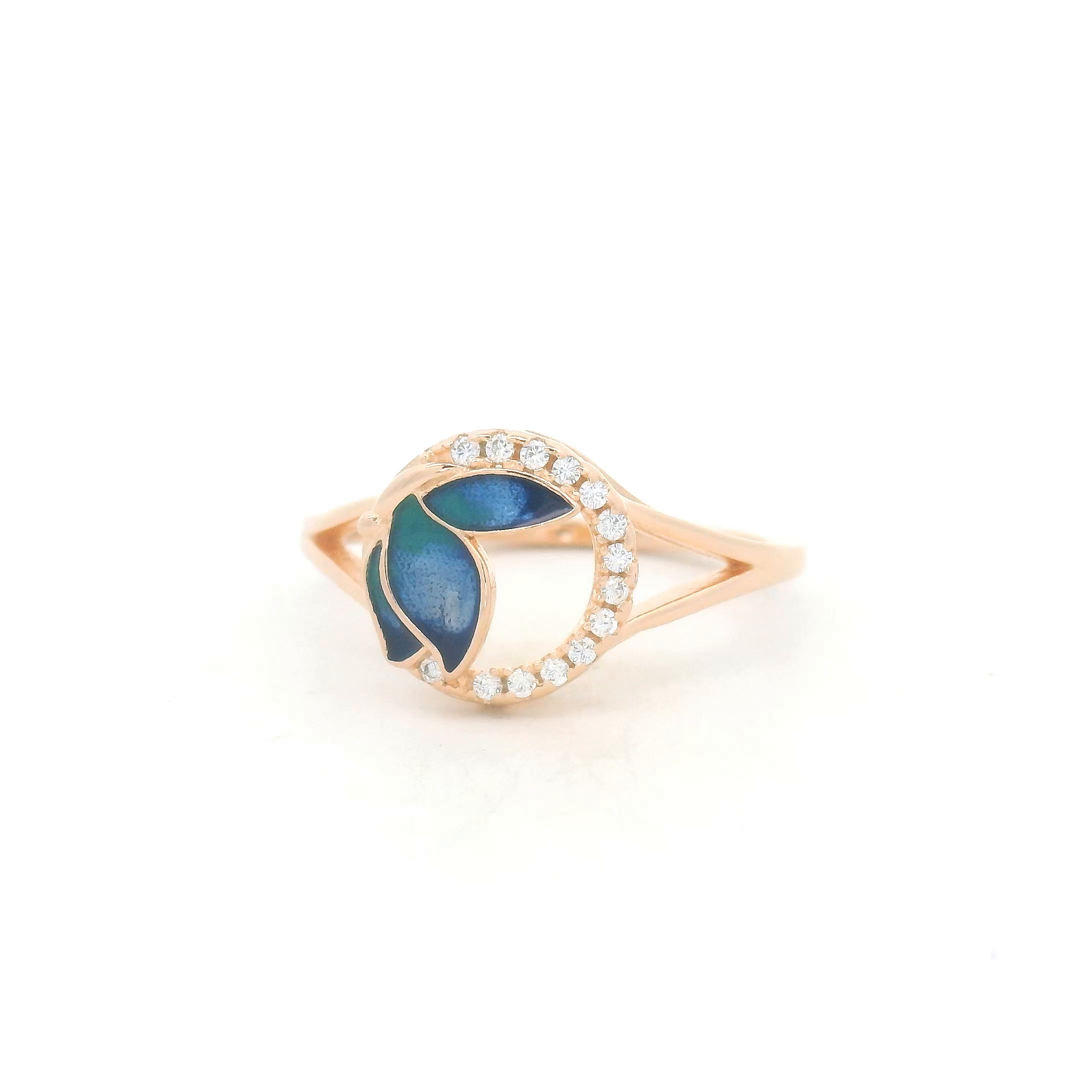 Blue Leaf Design Ring