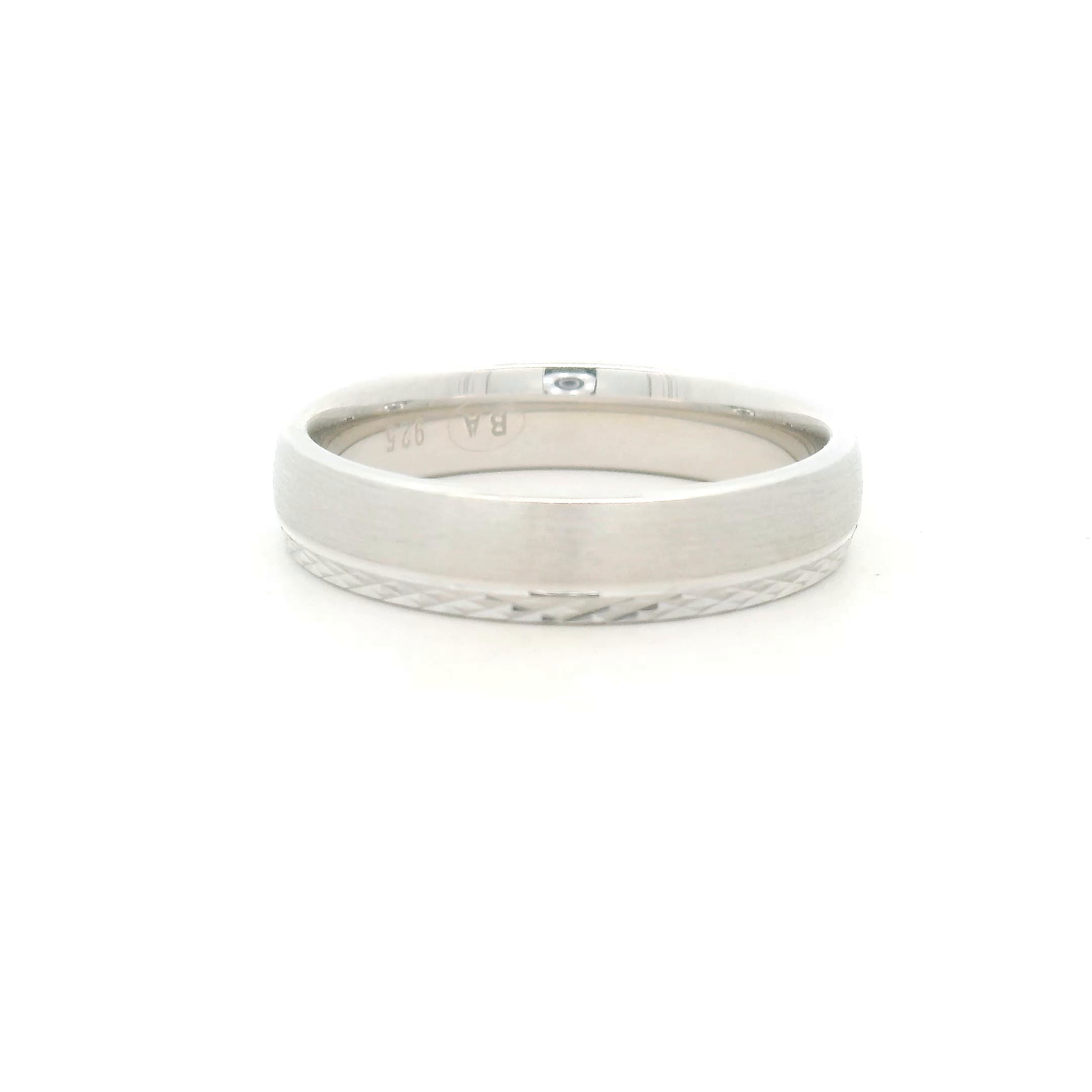 Silver Ring with Textured Design