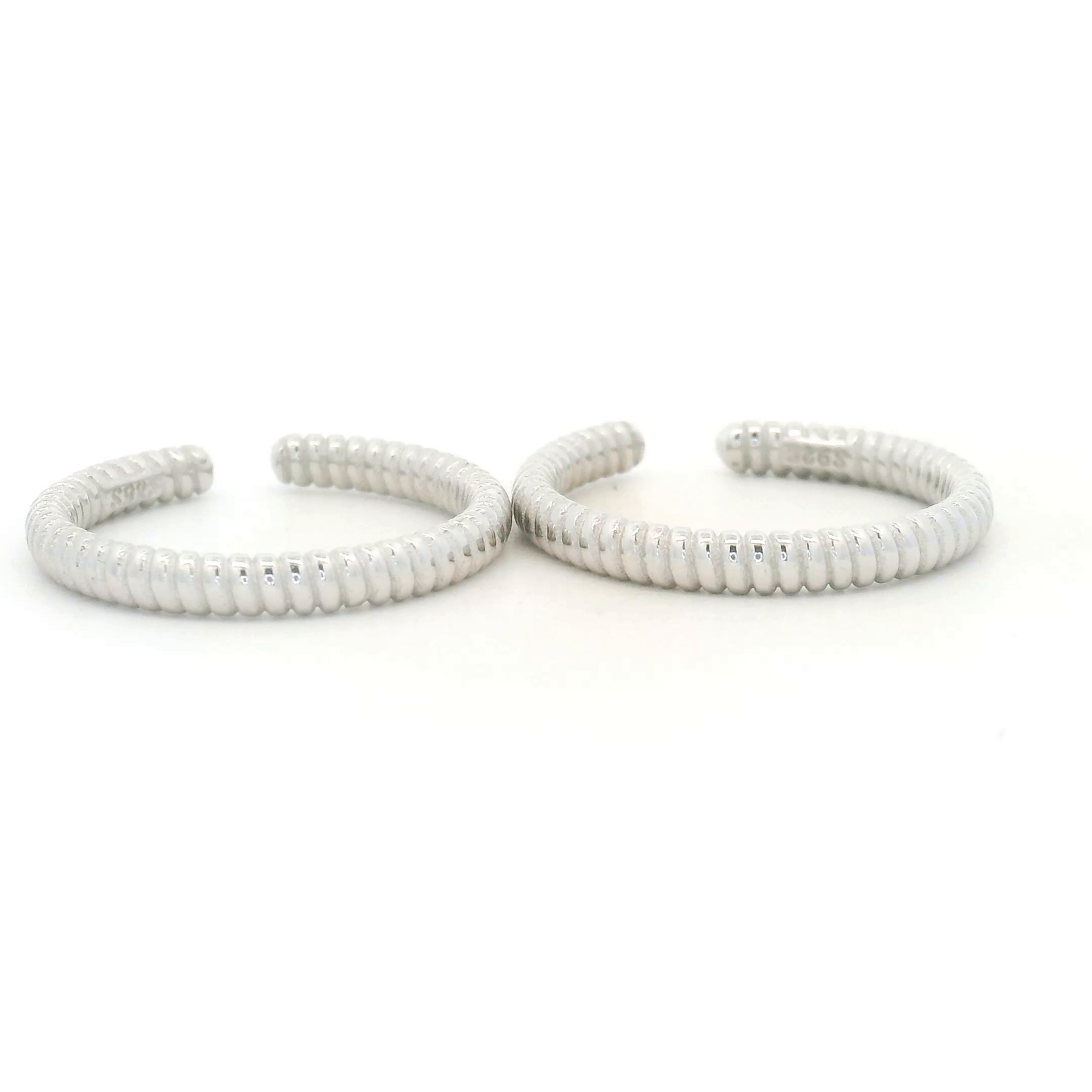 Elegant Silver Toe Rings Set