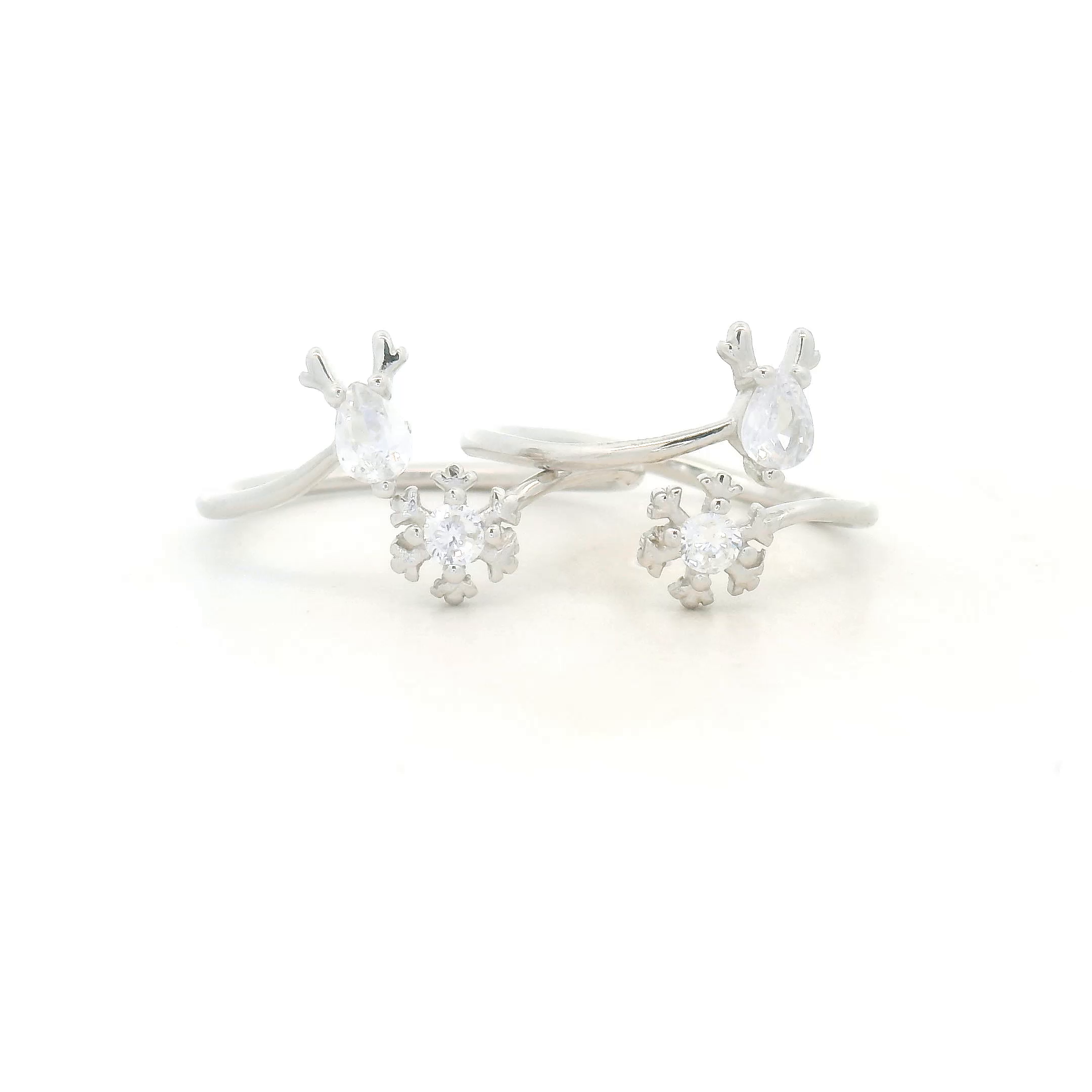 Silver Toe Rings with Sparkling Stones