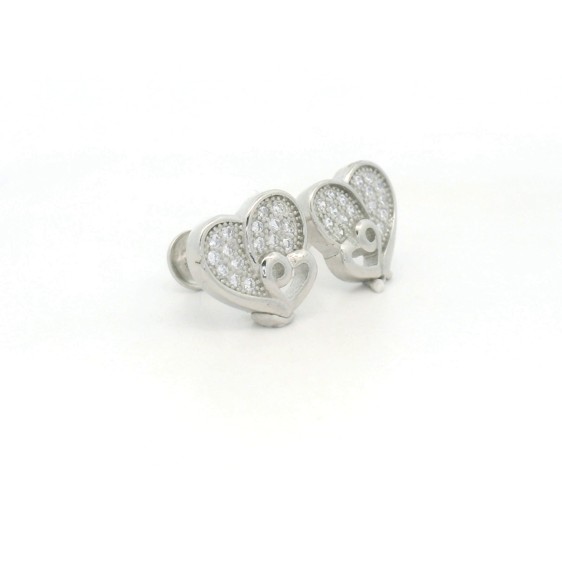 925 Pure Silver Heart-Shaped Earrings