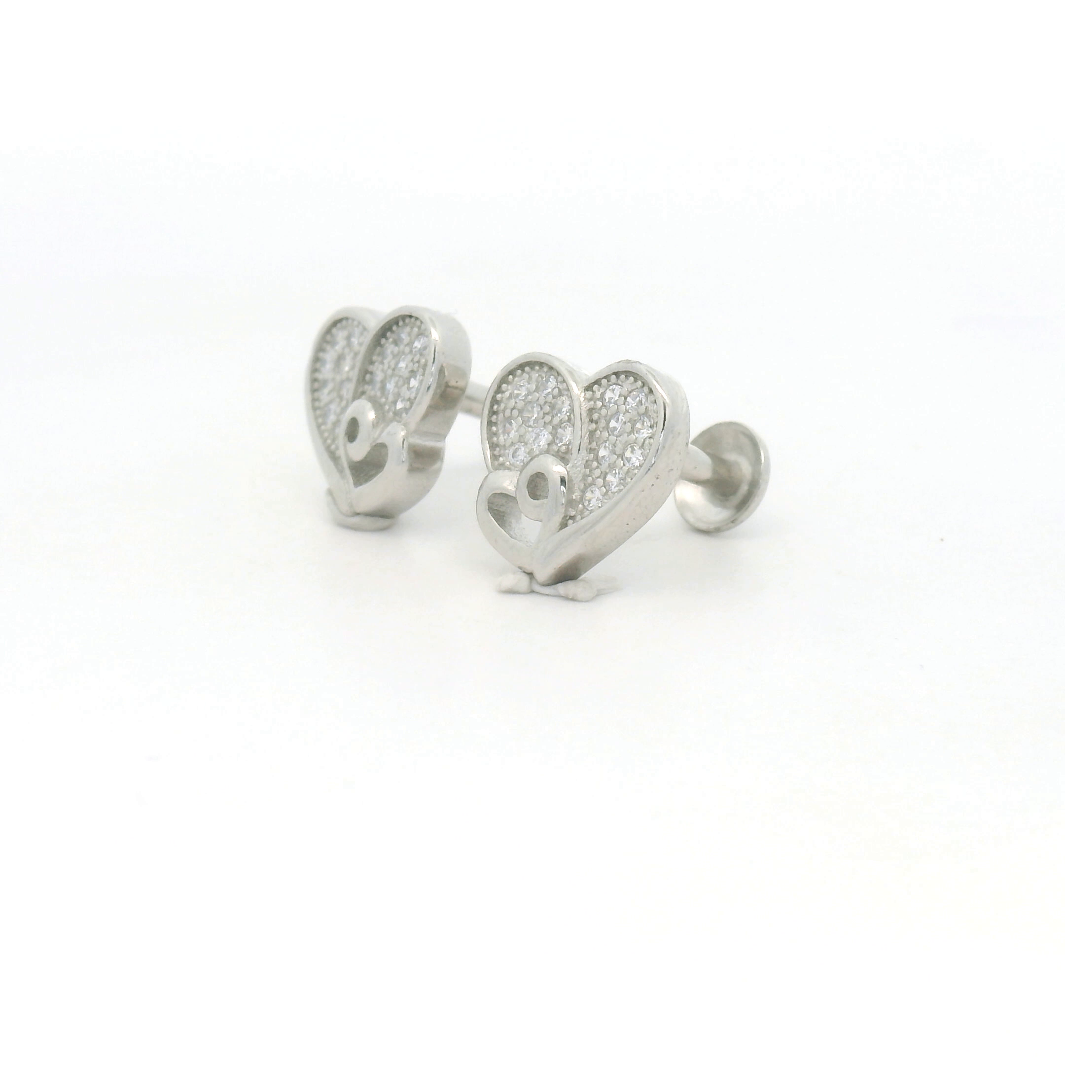 925 Pure Silver Heart-Shaped Earrings
