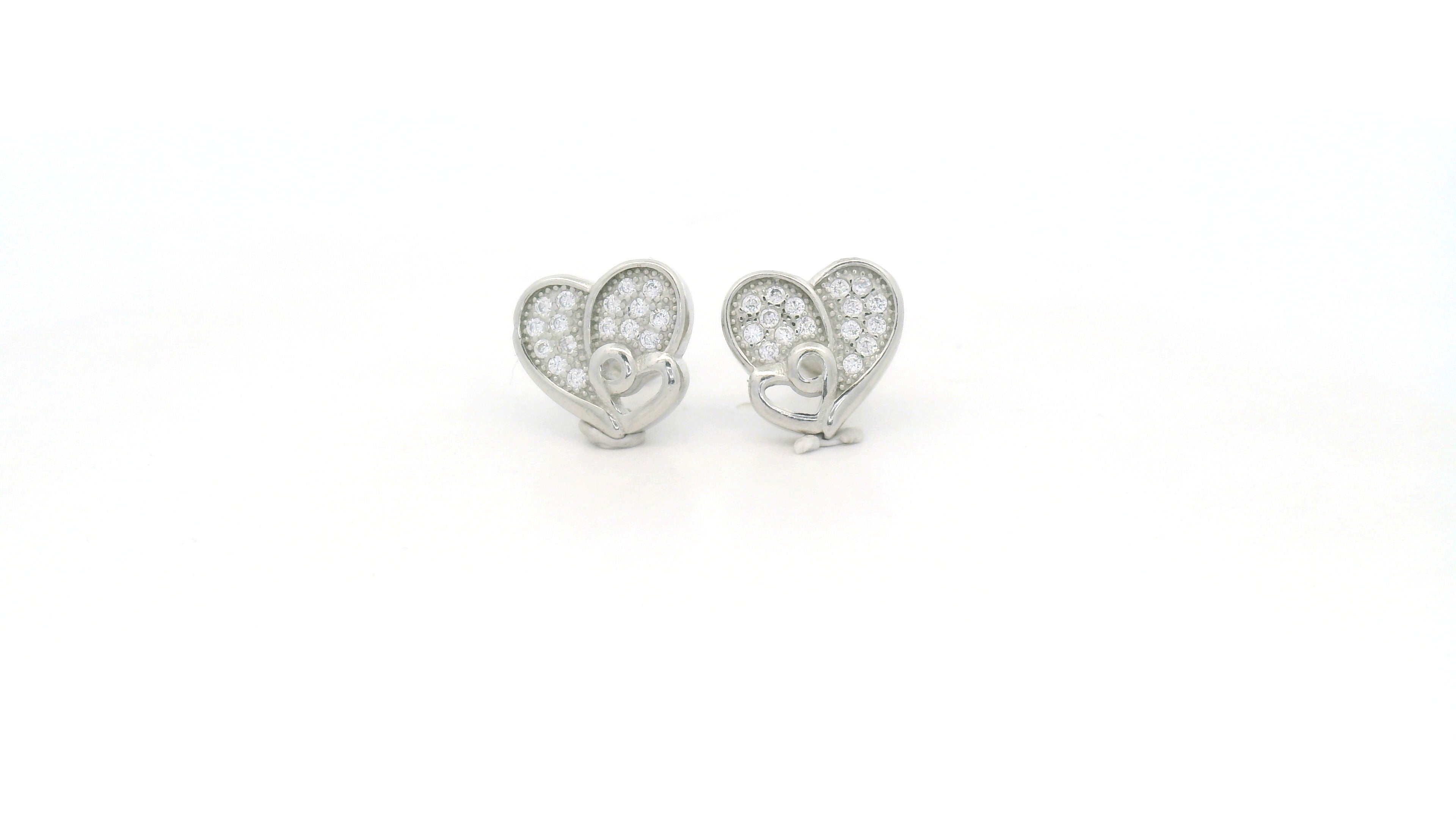 925 Pure Silver Heart-Shaped Earrings
