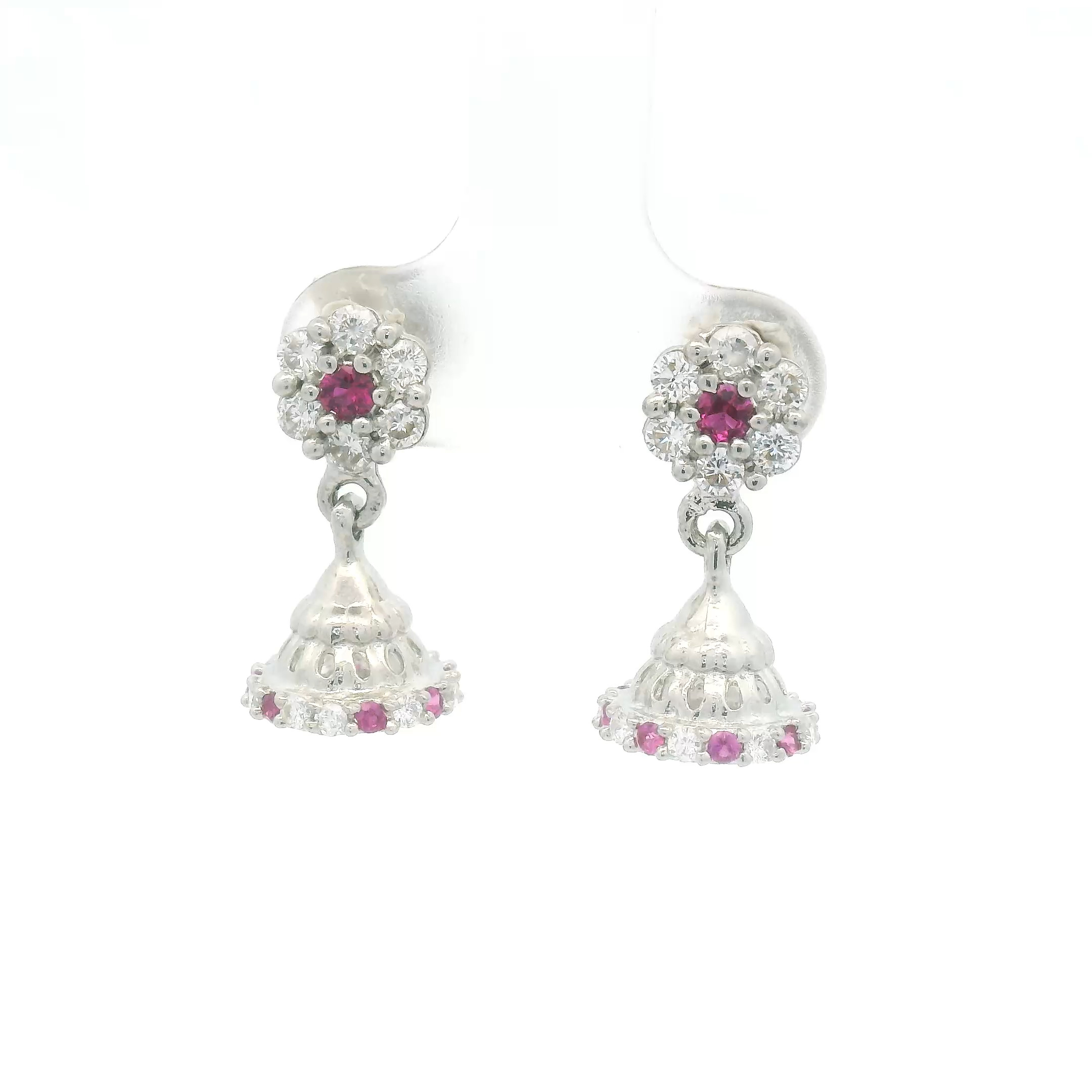Ruby and Diamond Earrings for Girls - Main Image