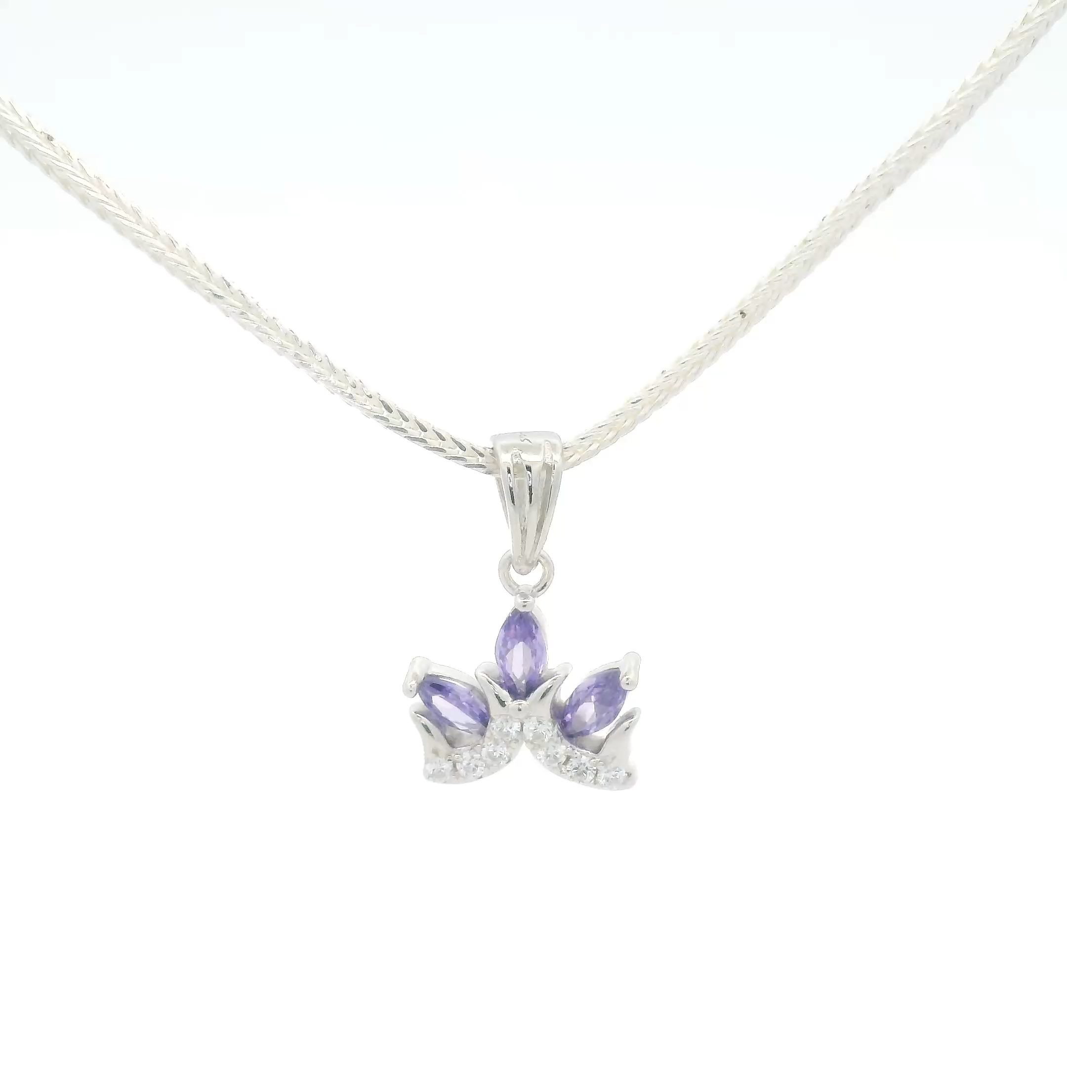 Purple Crown Silver Pendant