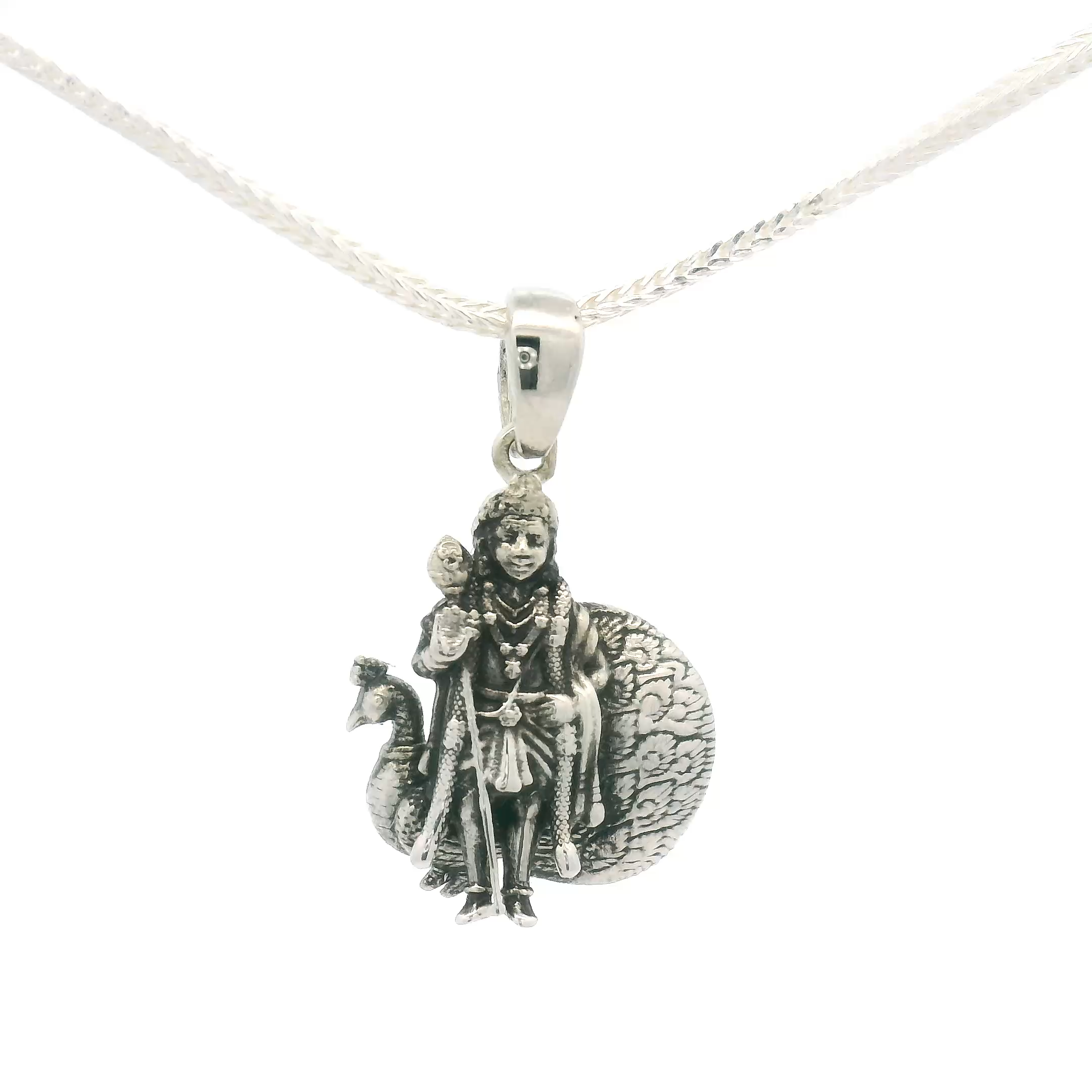 Intricate Silver Idols Pendant of a Warrior