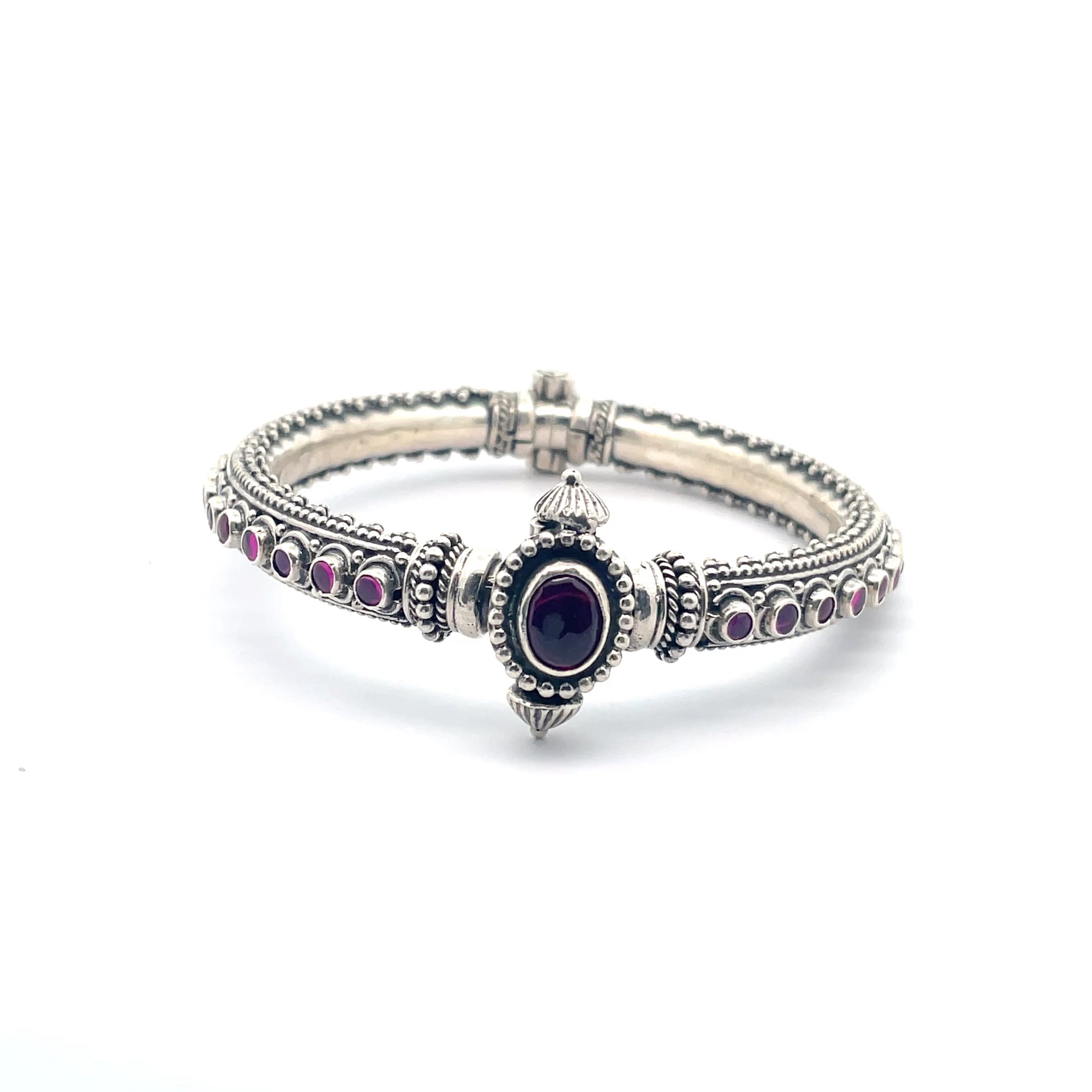 Elegant Silver and Ruby Bracelet