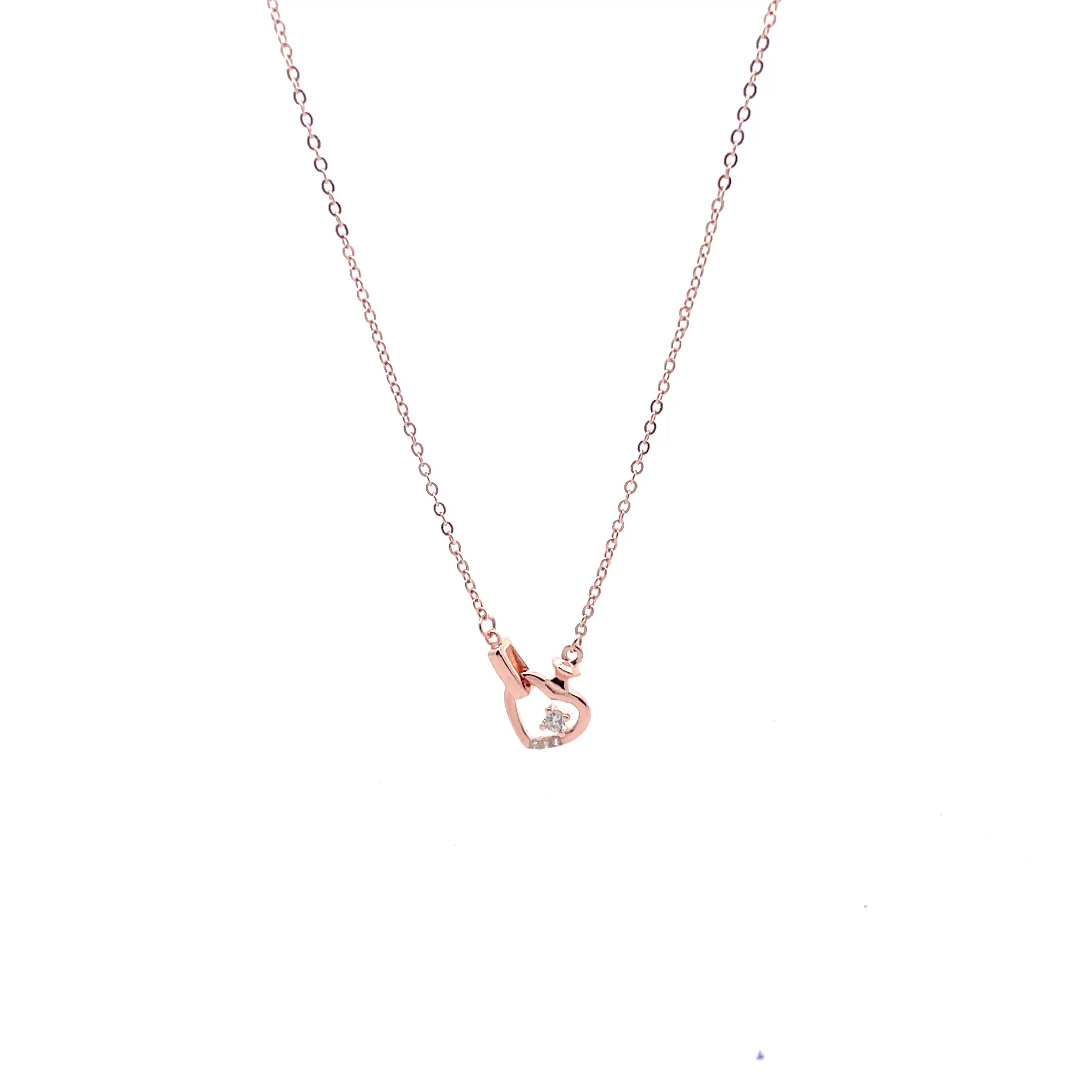 Heart-Shaped Pendant Necklace Chain