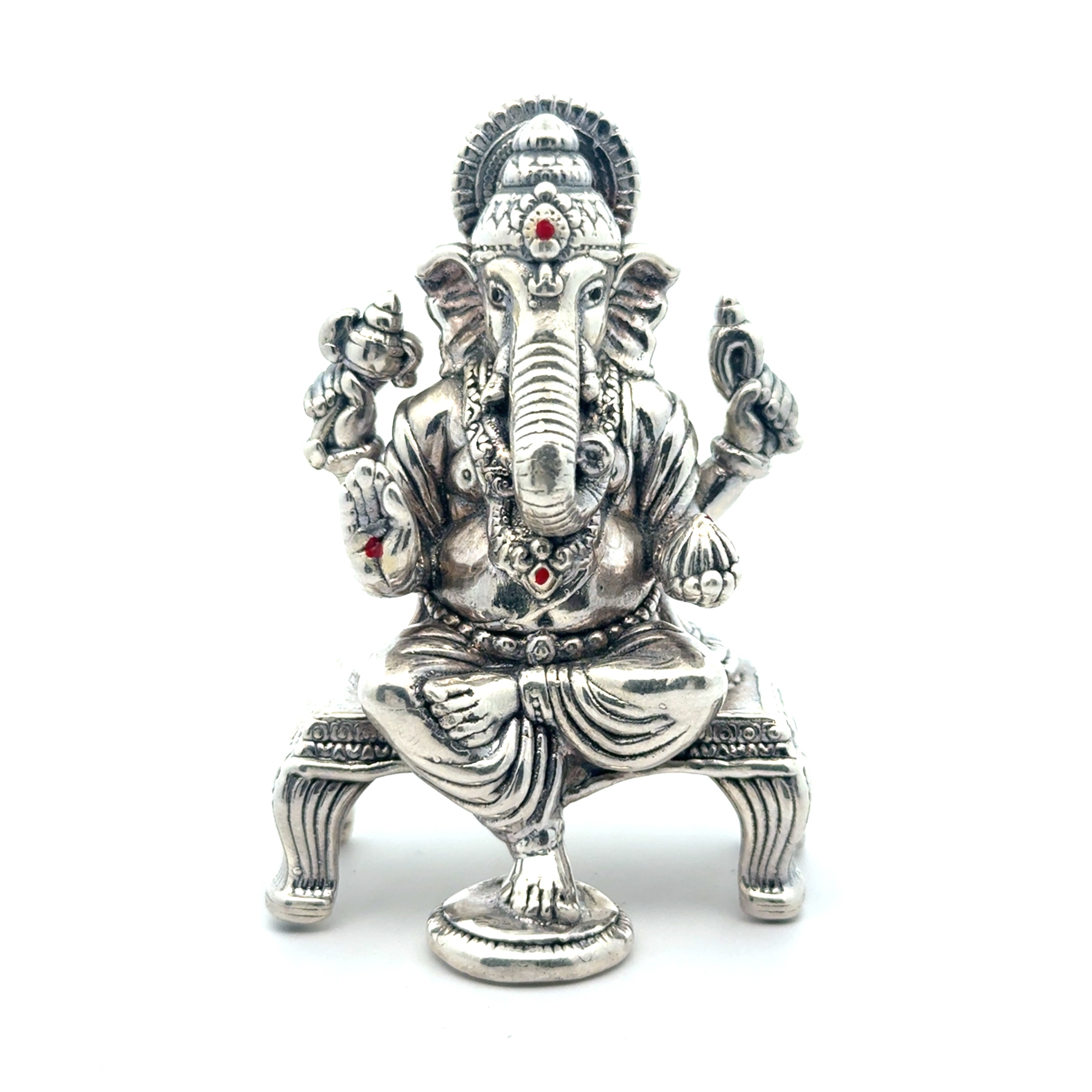 Oxidised Silver Ganesh Statue