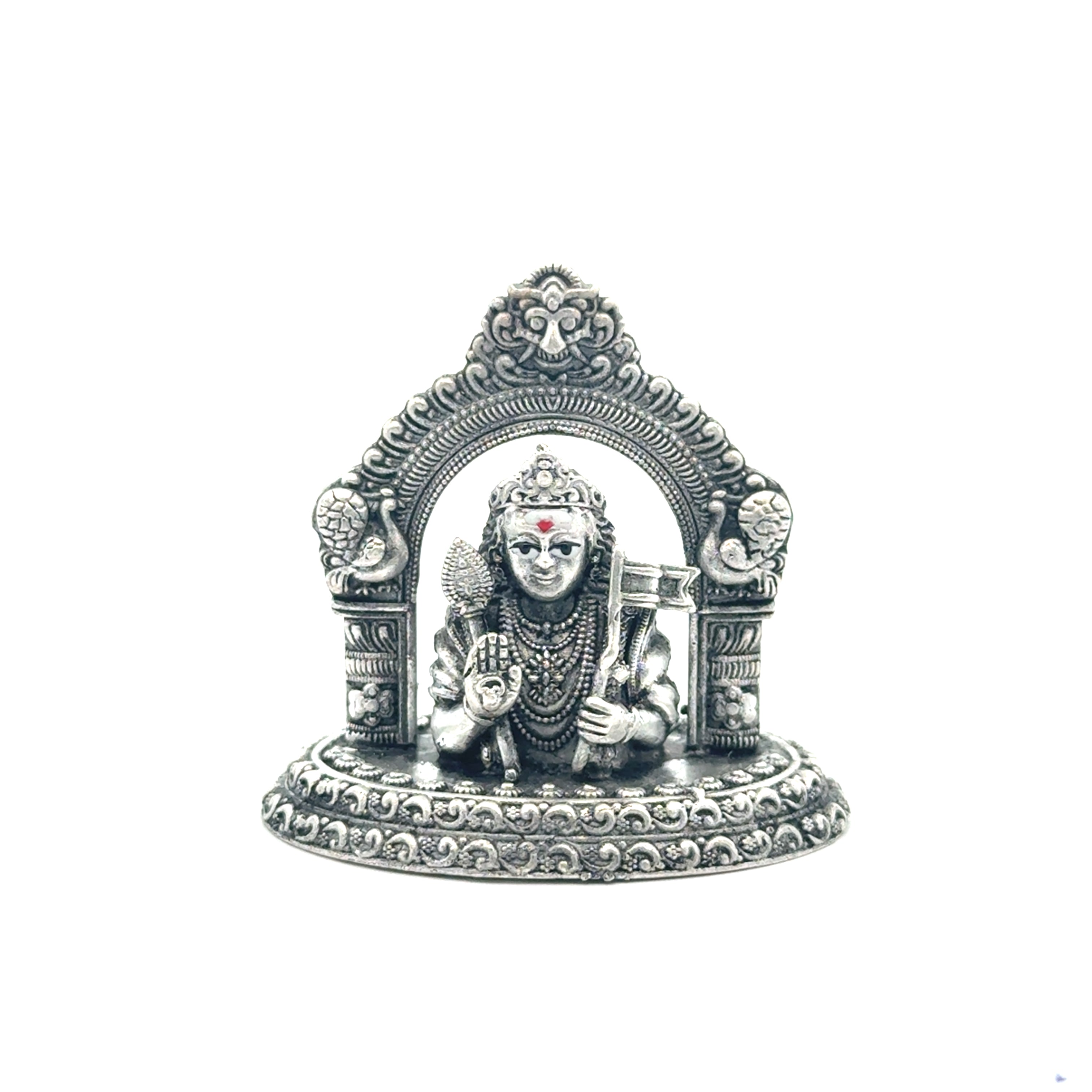 Murugan Intricate Silver Statue of Deity
