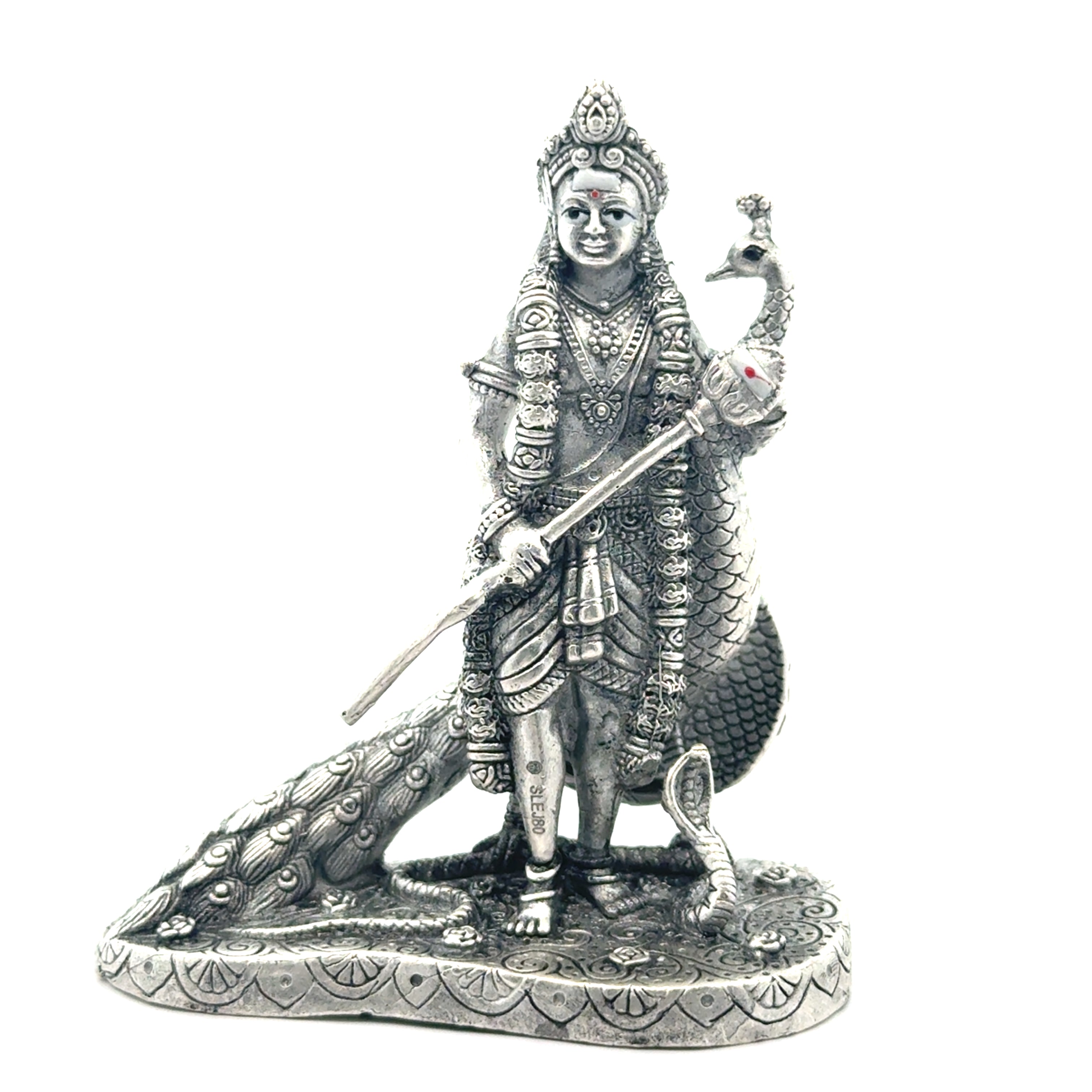Murugan Oxidised Silver Statue of Deity