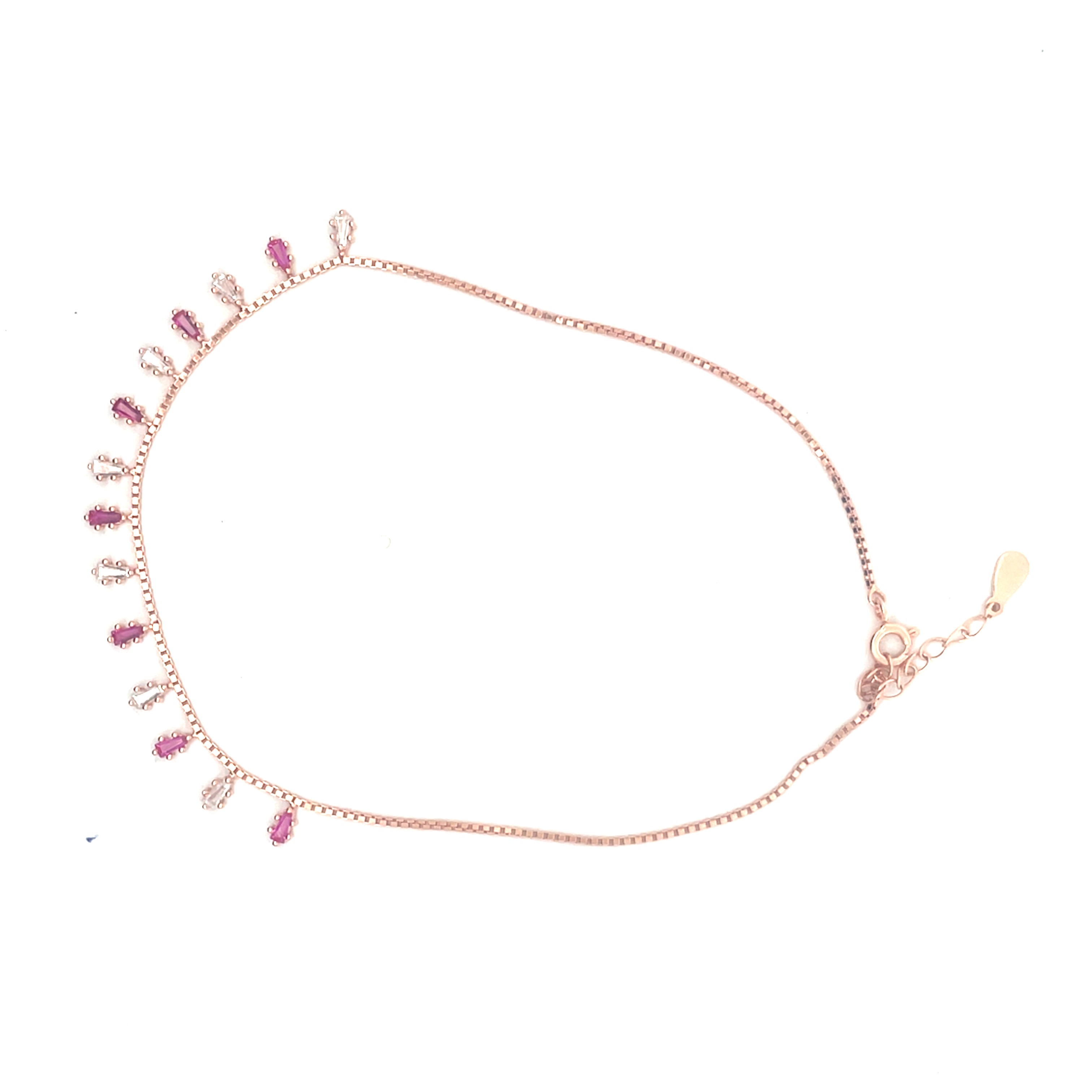 Rose Gold Leaf Silver Anklets
