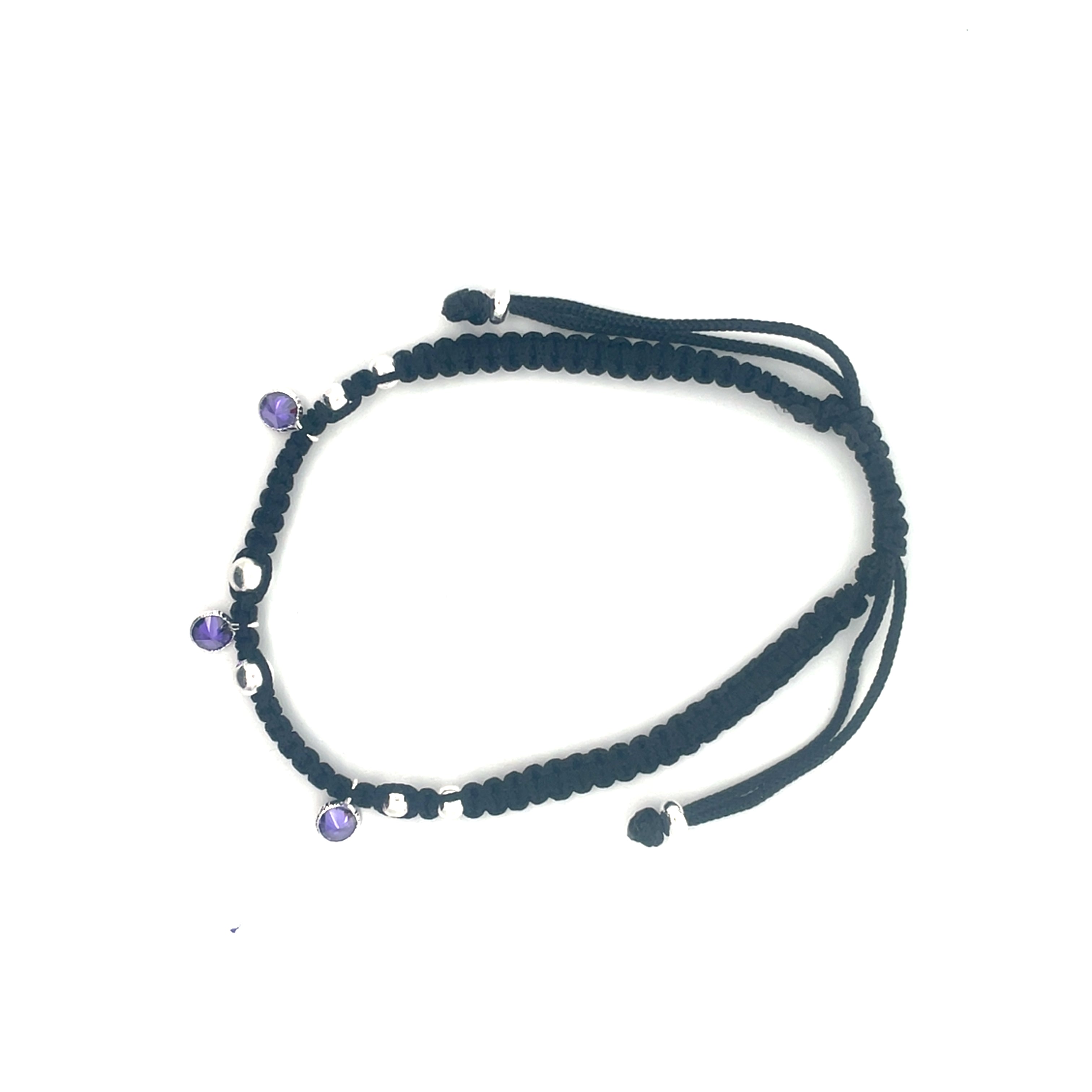 Gemstone Black Cord Anklets