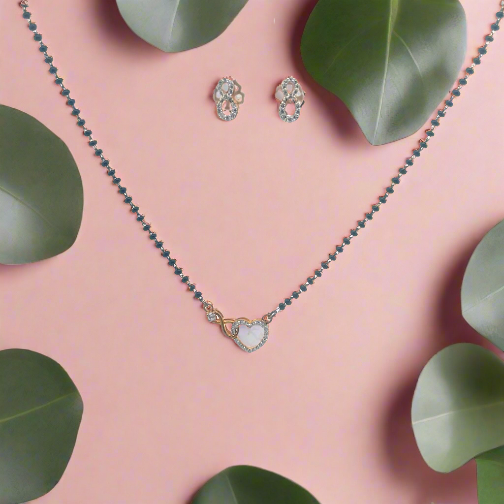 Heart Necklace and Earrings Set