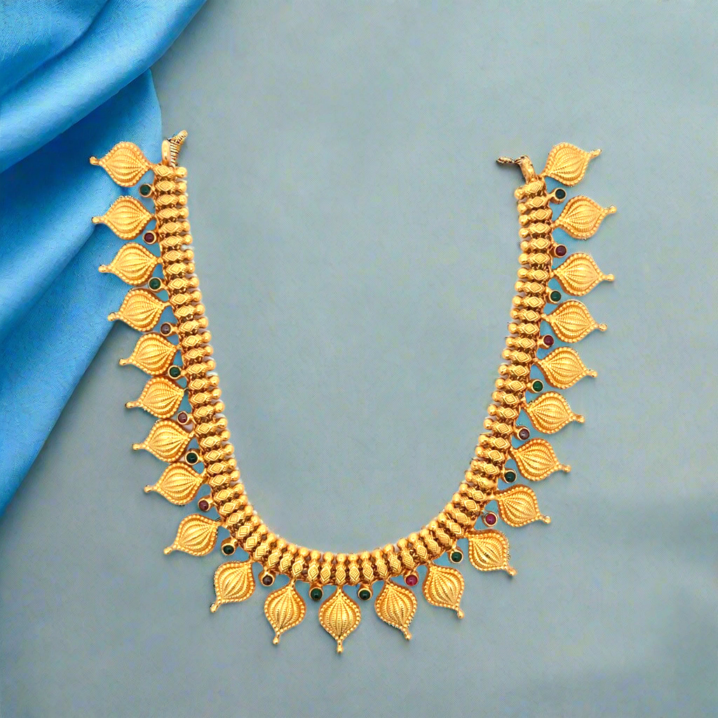 Gold Plated Necklace with Colorful Accents