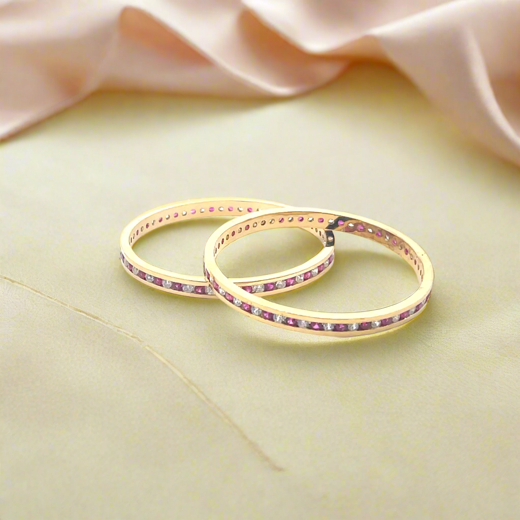 Gold Plated and Ruby Bangles