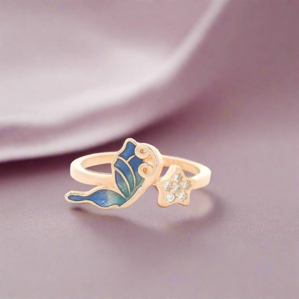 Butterfly and Flower Ring Set
