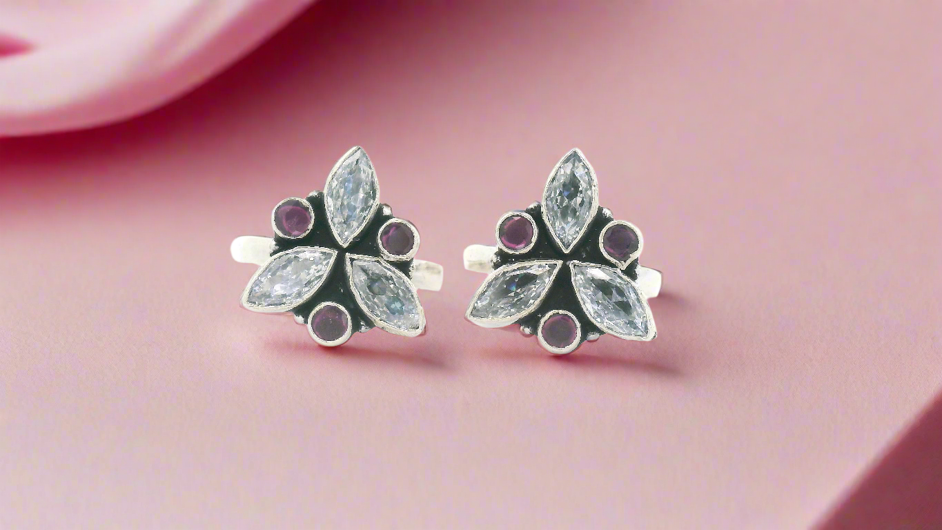 Silver and Diamond Toe Rings