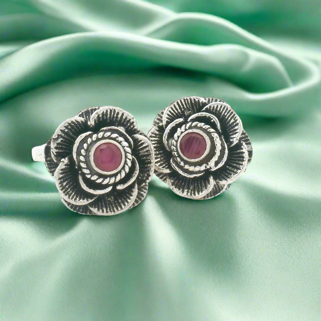 Flower Design for Silver Toe Ring