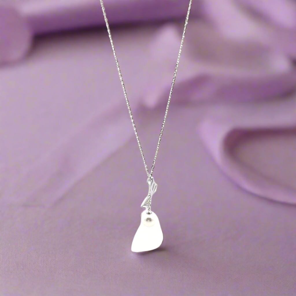 925 Silver Pearl Pendant Necklace Chain