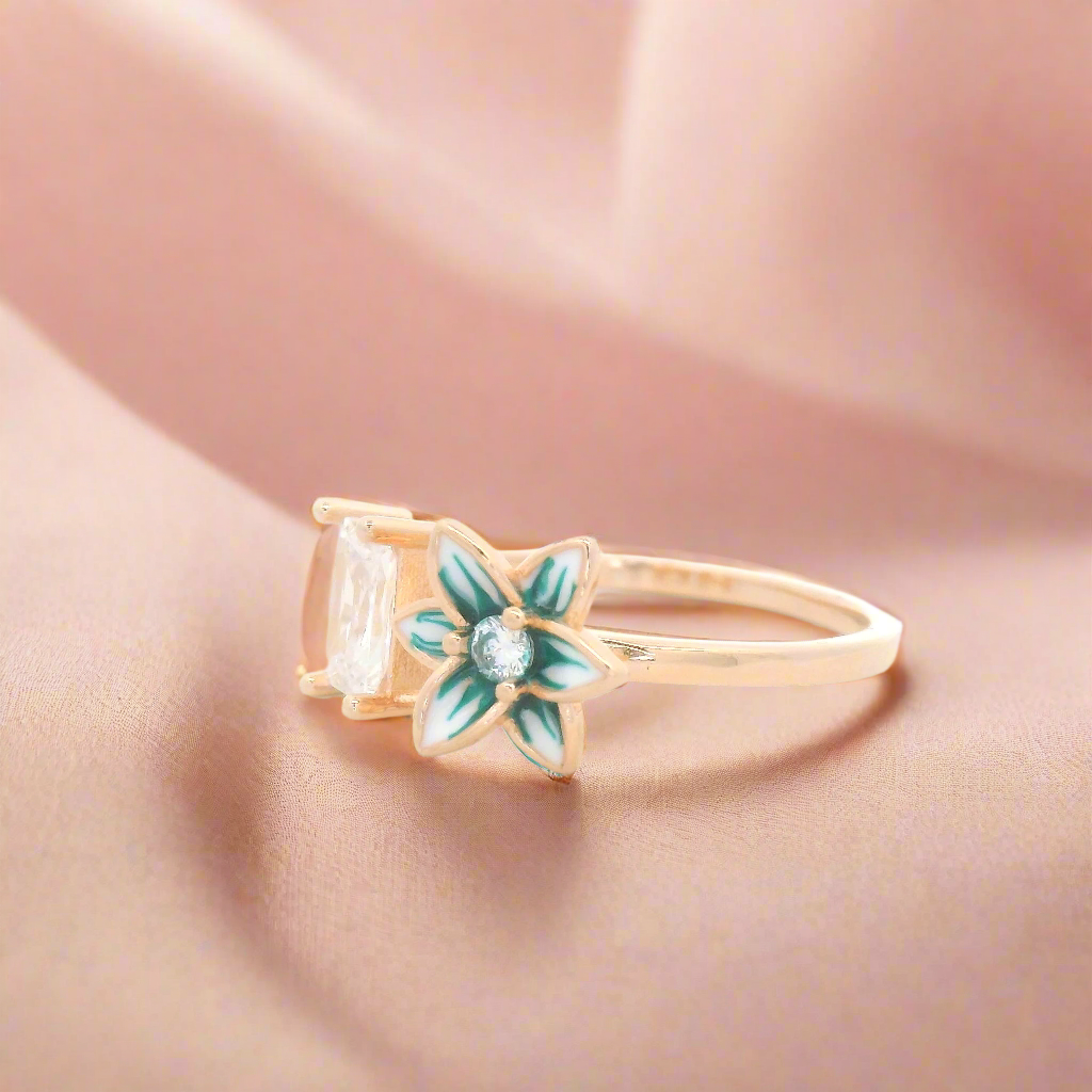 Floral Design Ring for Silver