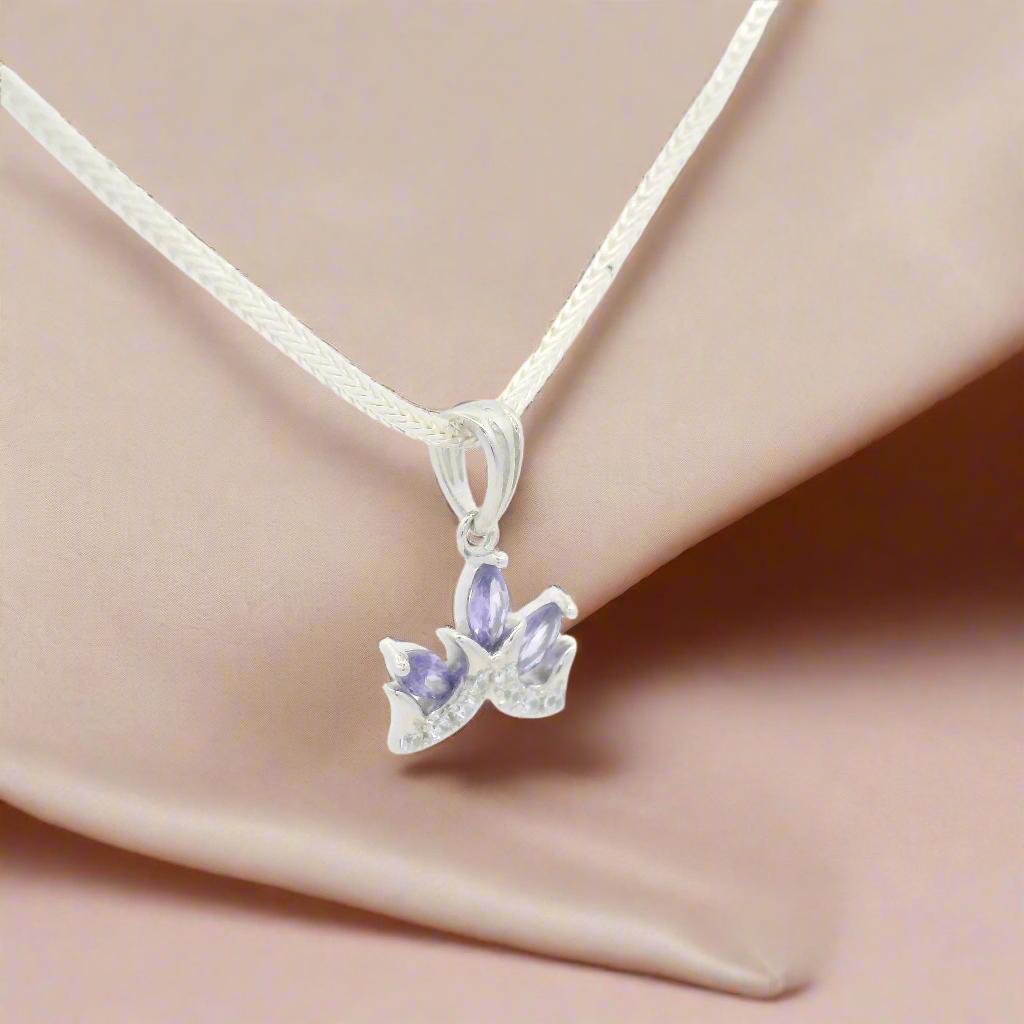 Purple Crown Silver Pendant