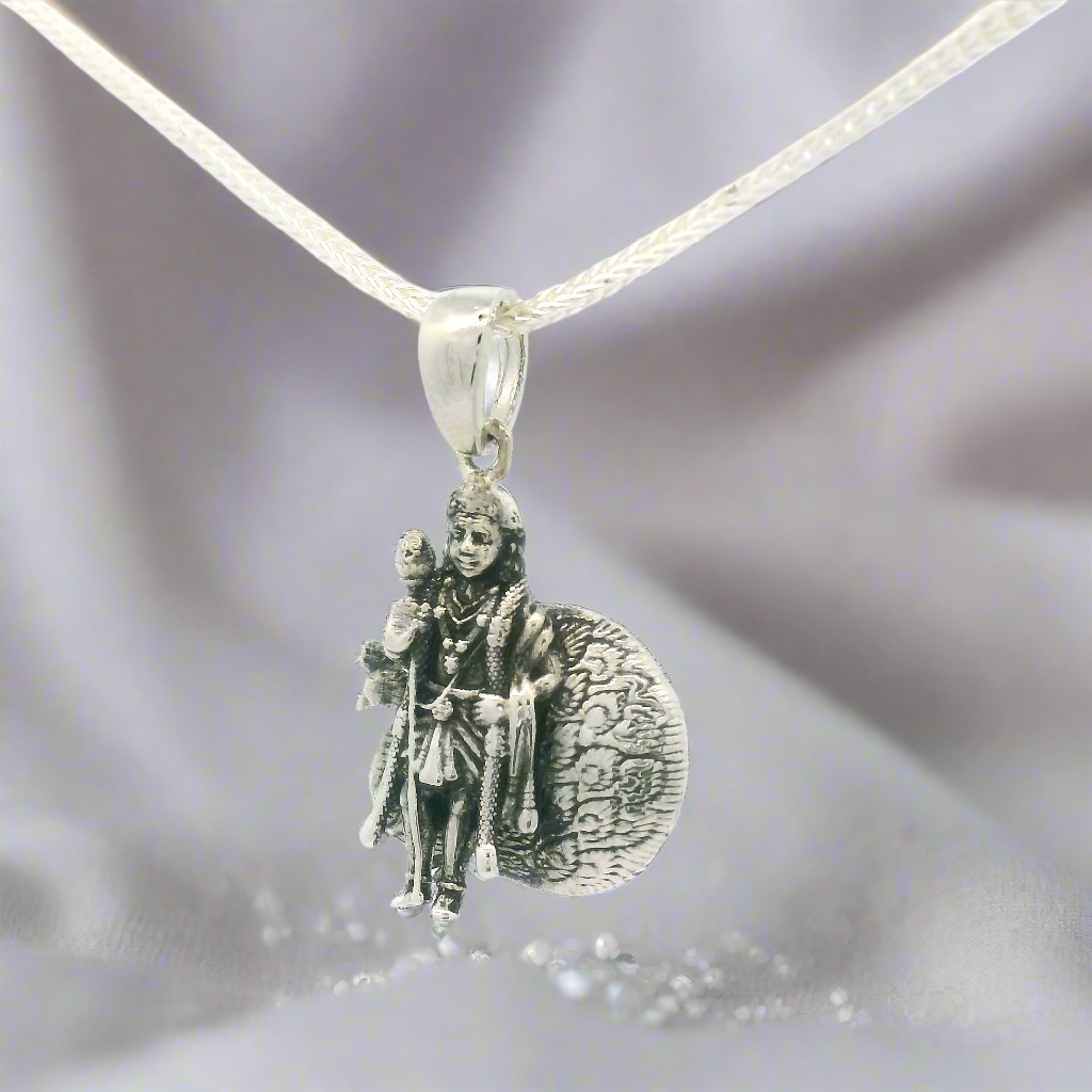 Intricate Silver Idols Pendant of a Warrior