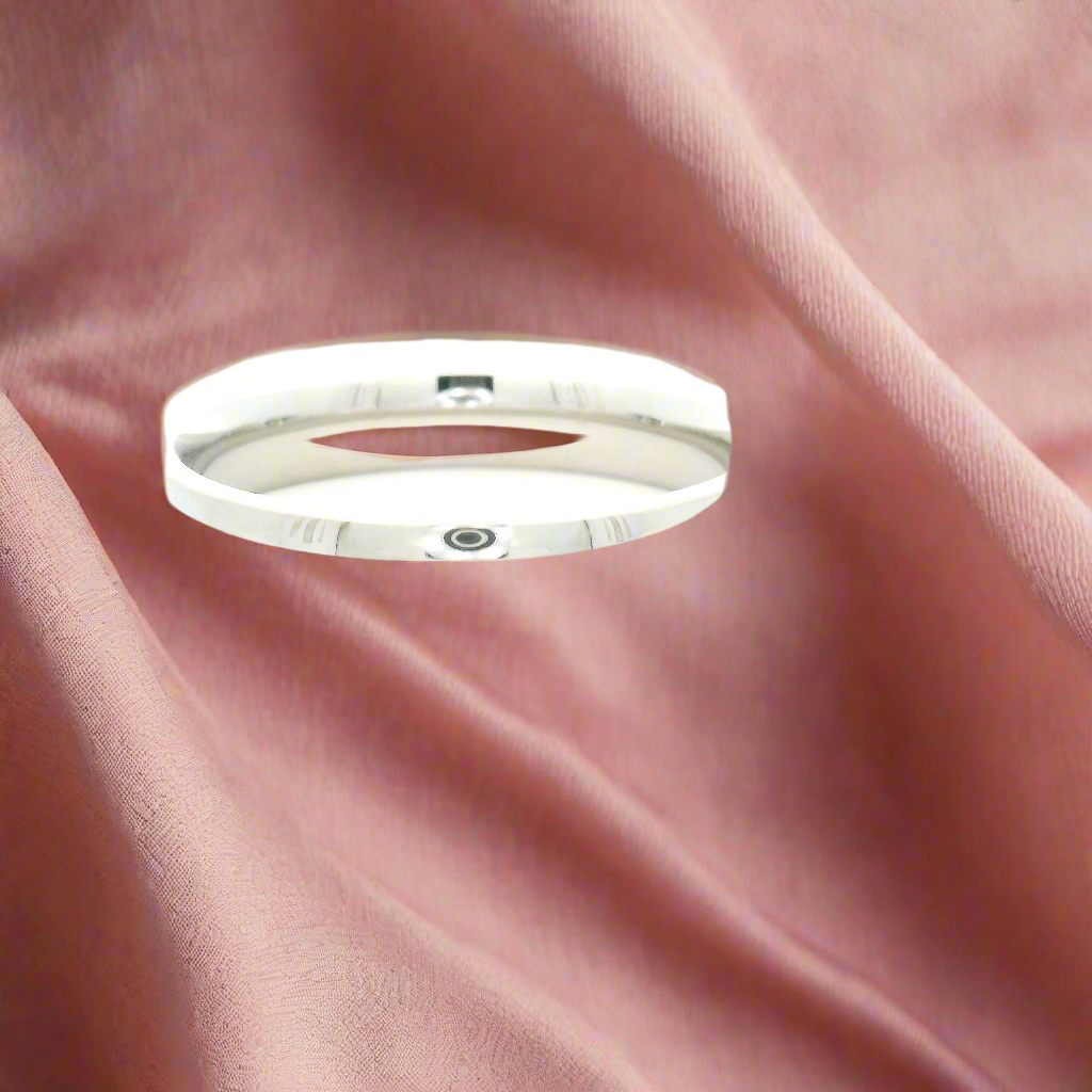 Silver Mens Ring with Gemstone Accents