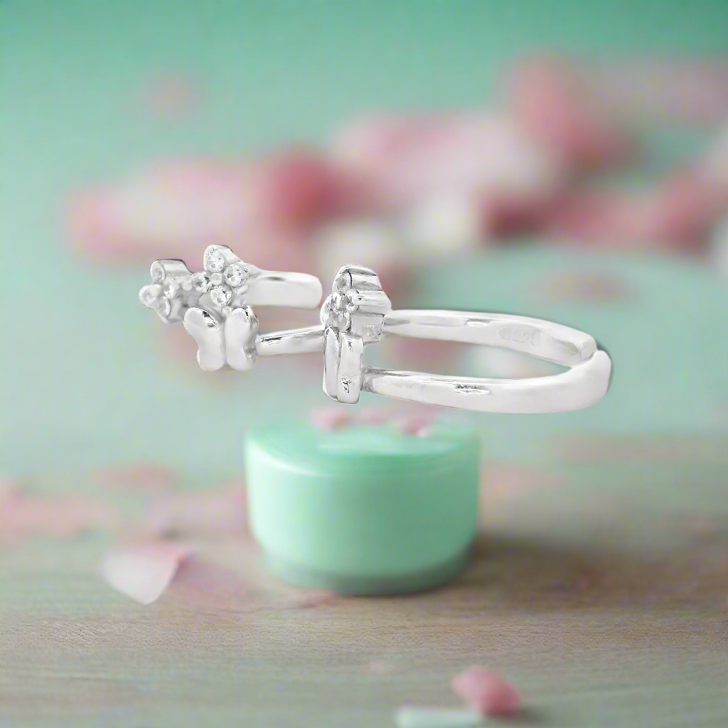 Butterfly Gemstone Toe Rings