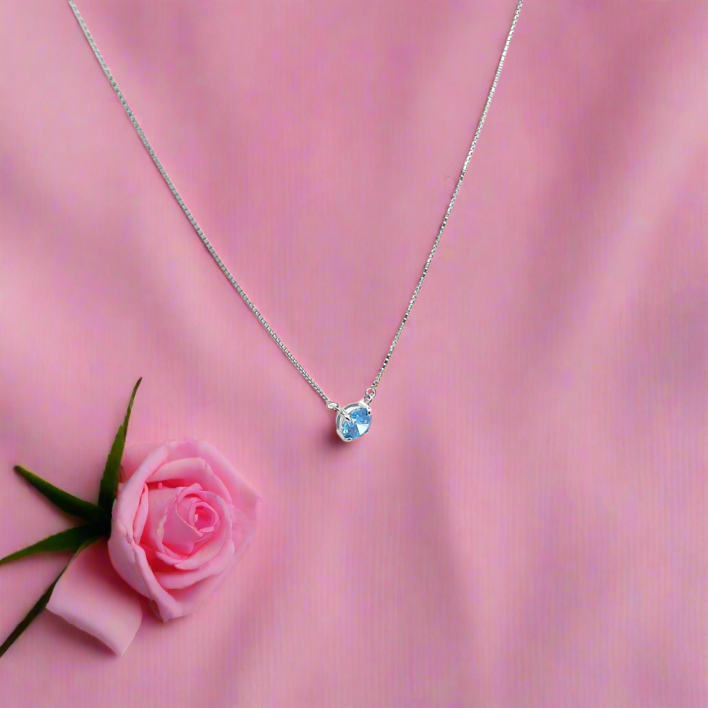 925 Silver Blue Gemstone Pendant