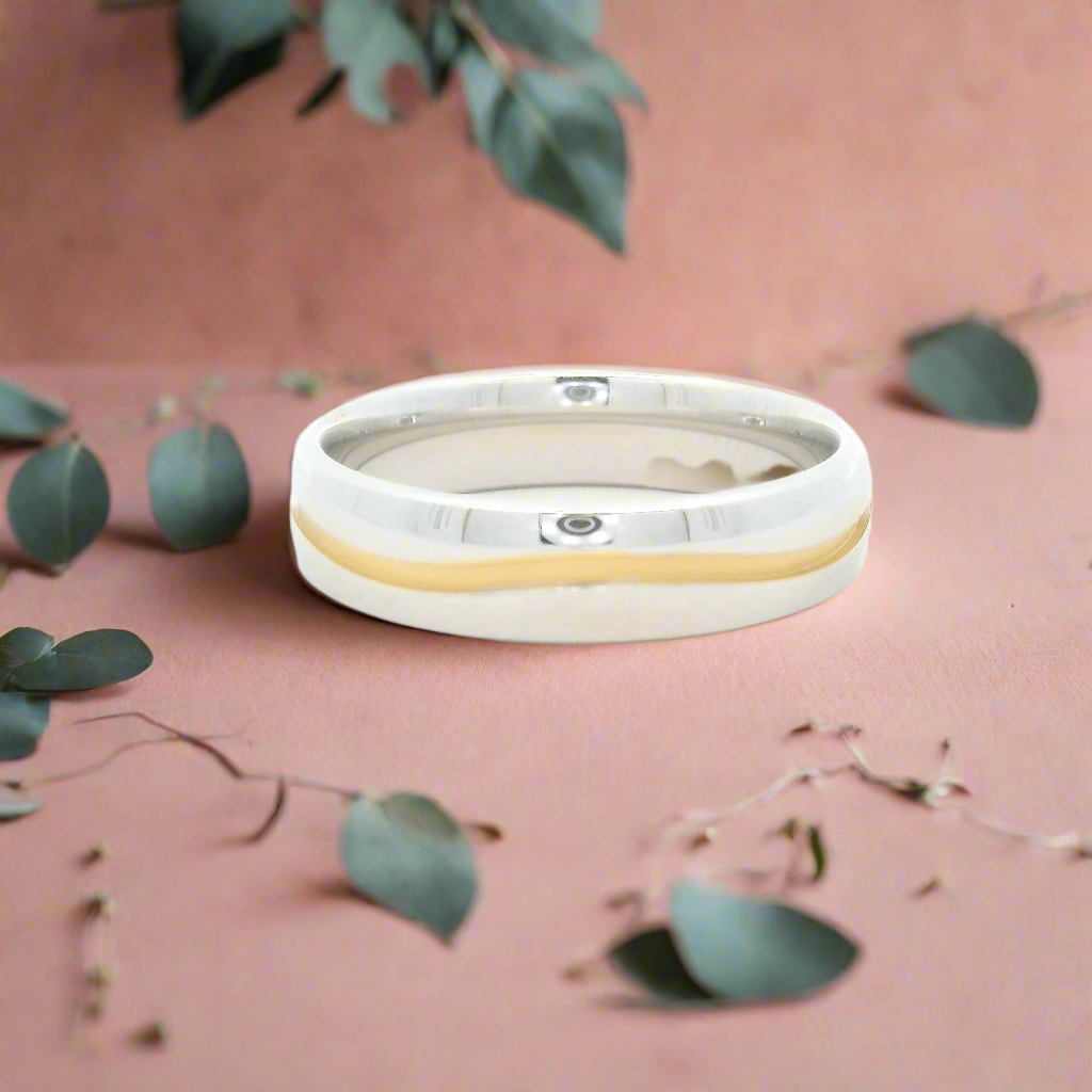 Silver Two-Tone Ring for Men