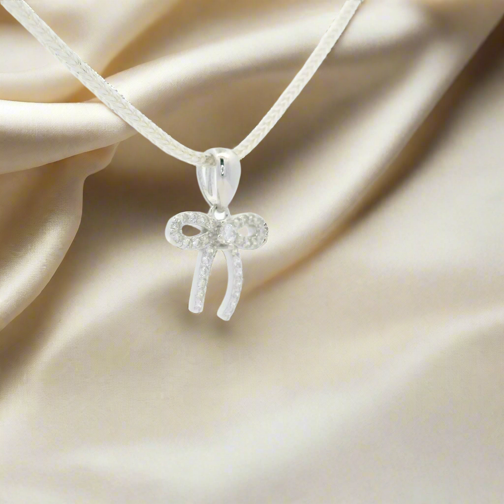 Elegant Silver Bow Pendant for Women