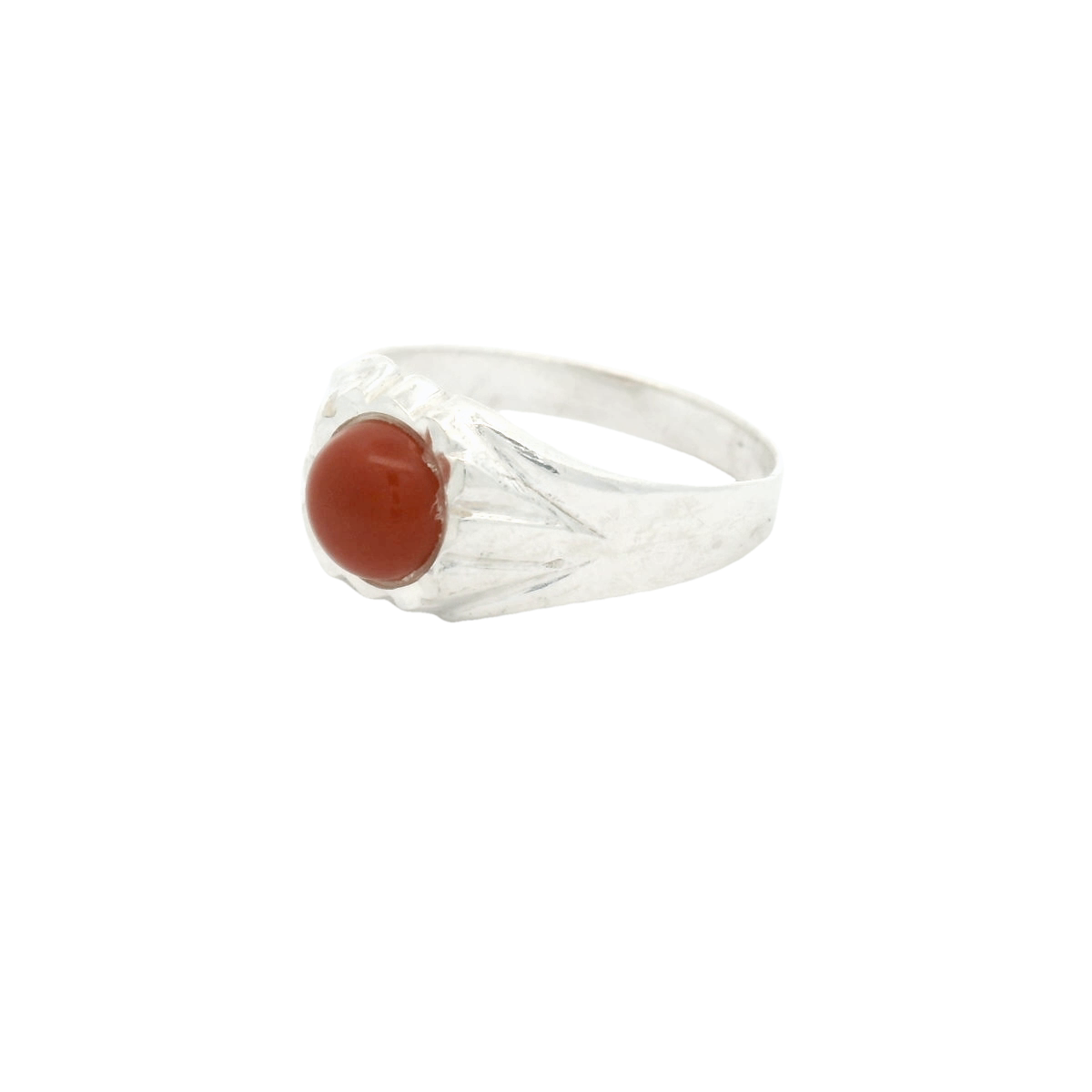 Elegant Silver Ring with Red Stone