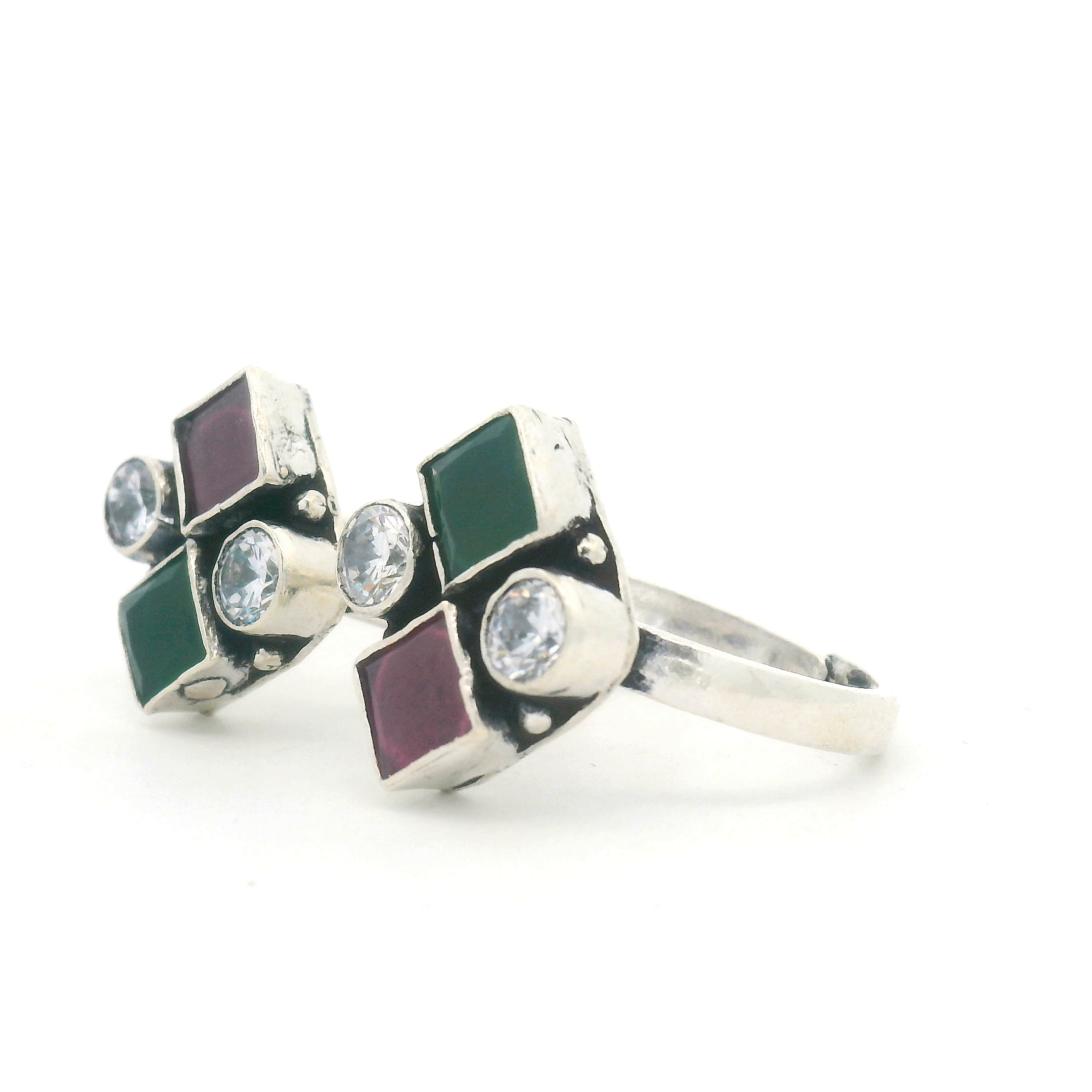 Geometric Silver Toe Rings