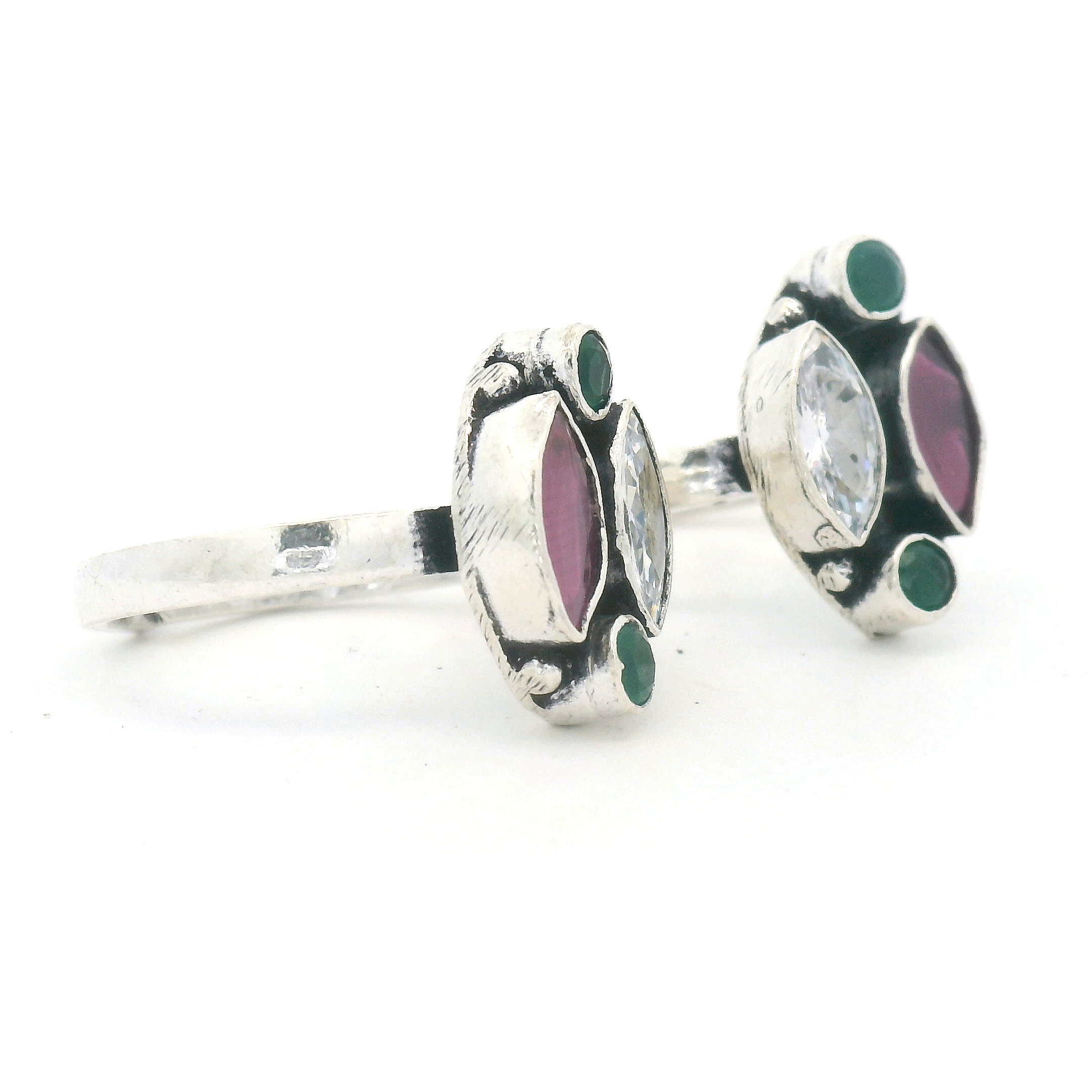 Elegant Silver and Gemstone Toe Rings