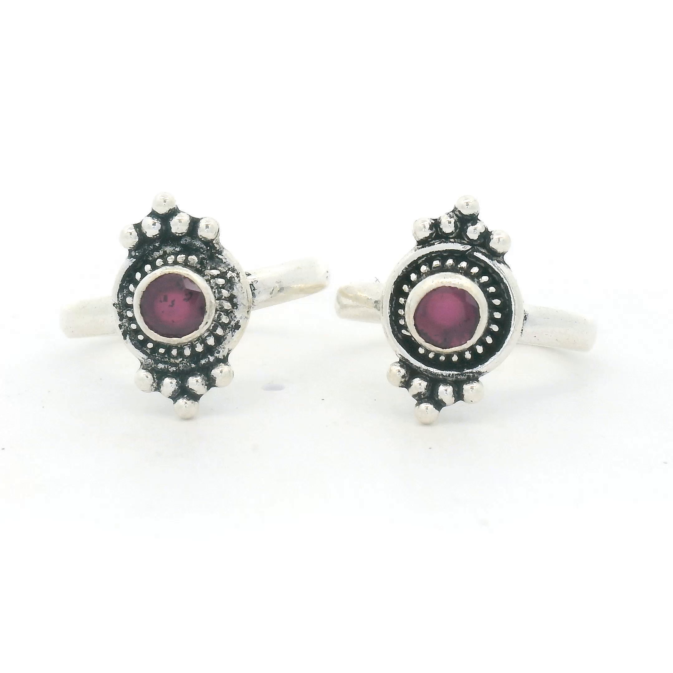 Pink Stone Design Toe Ring