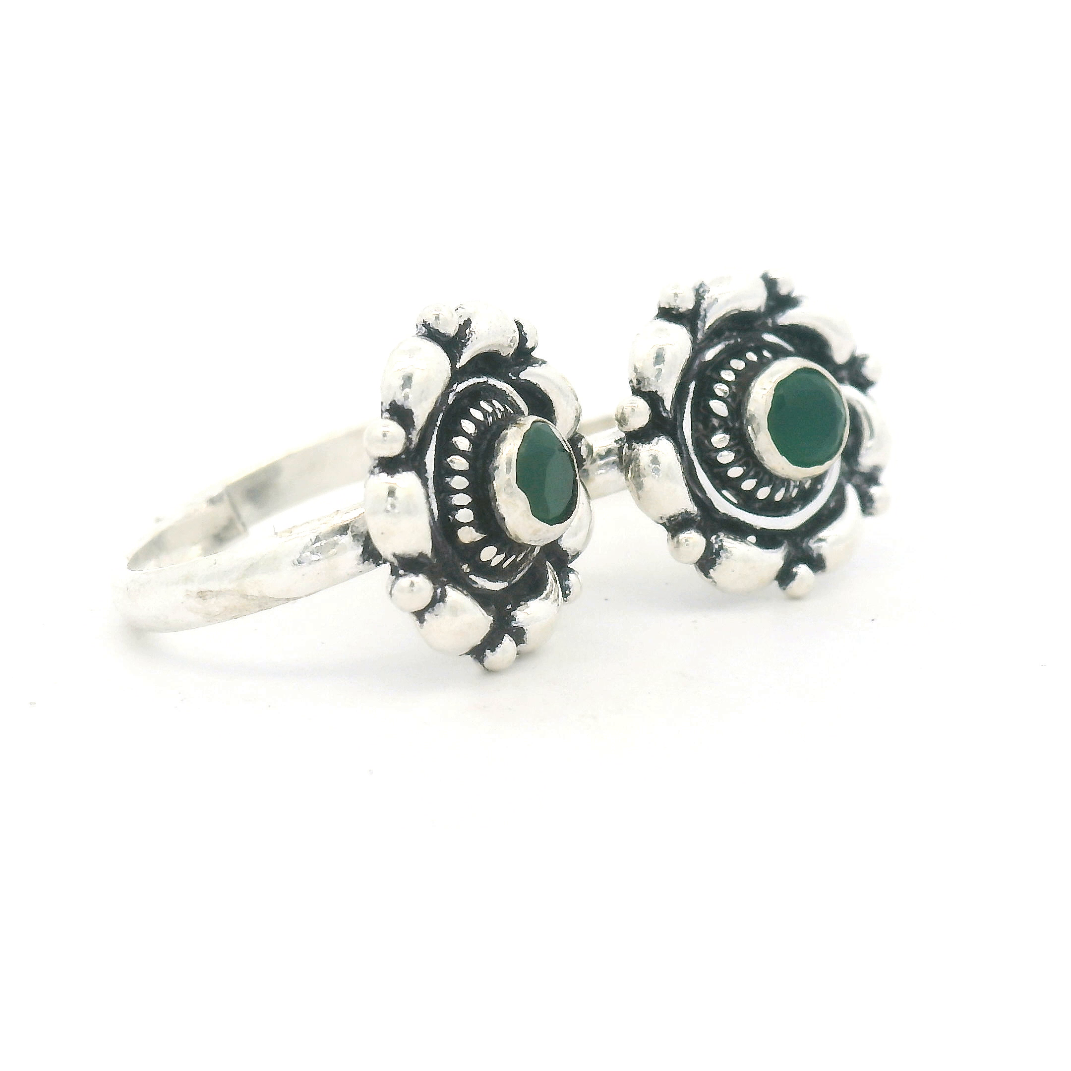 Floral Heritage Oxidised Toe Ring