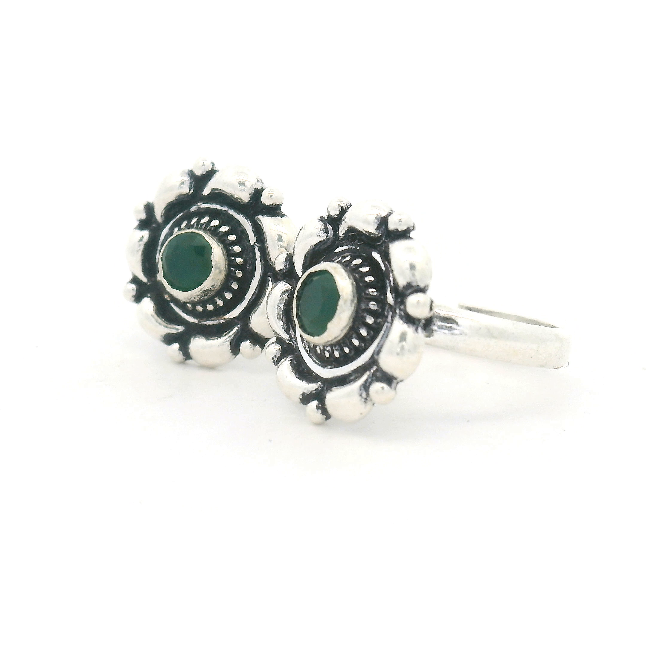 Floral Heritage Oxidised Toe Ring