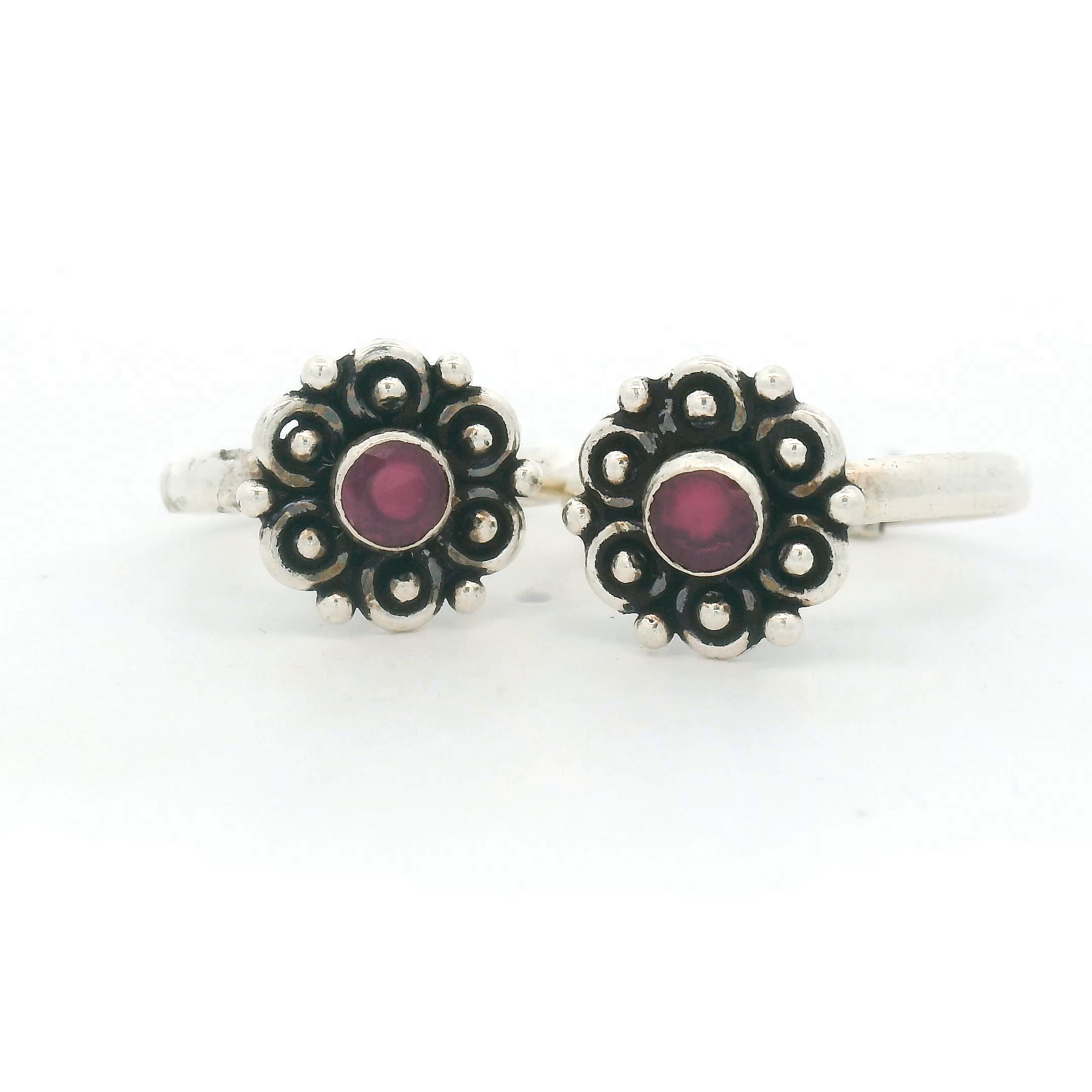 Silver Flower Toe Rings