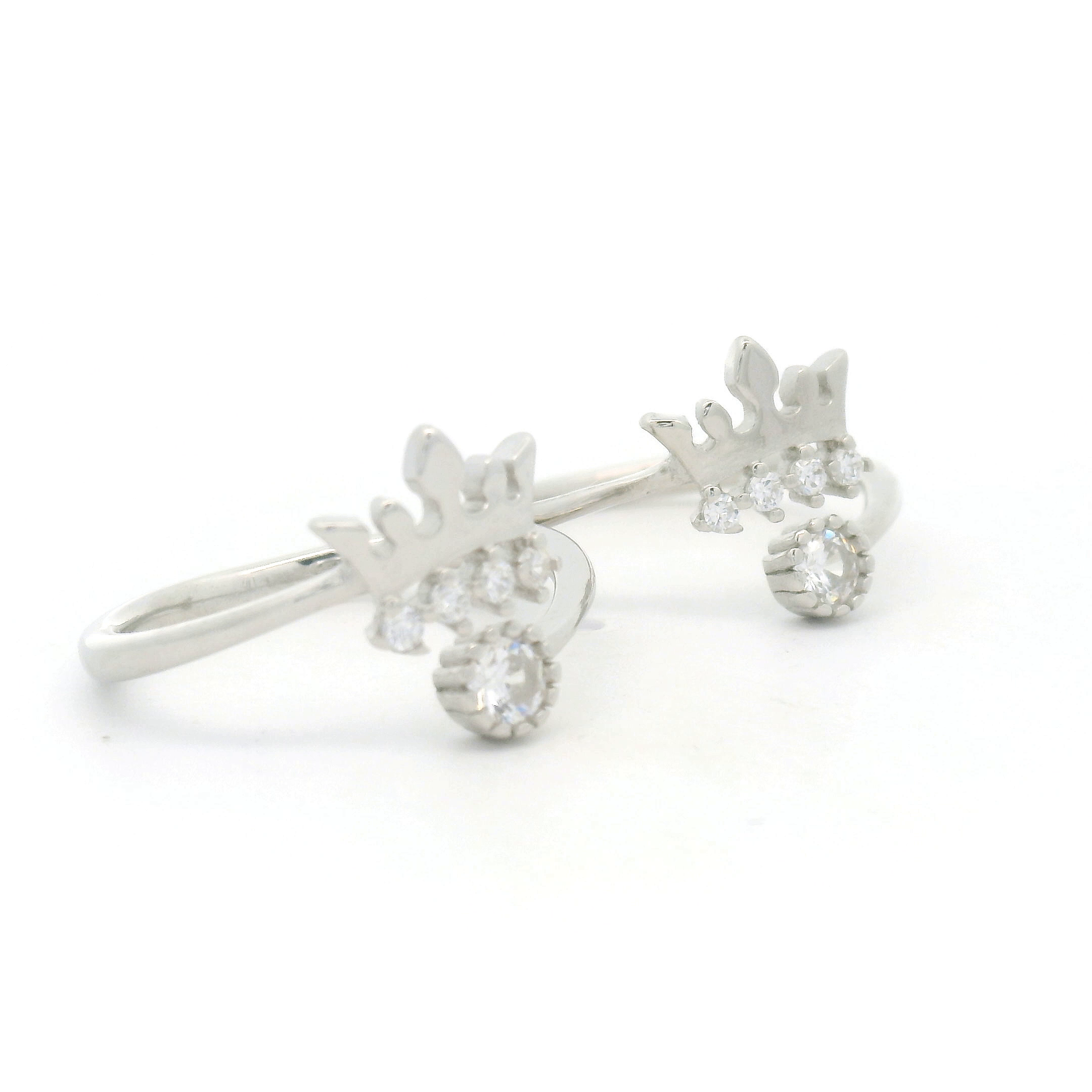 Queen Floral Diamond Toe Rings