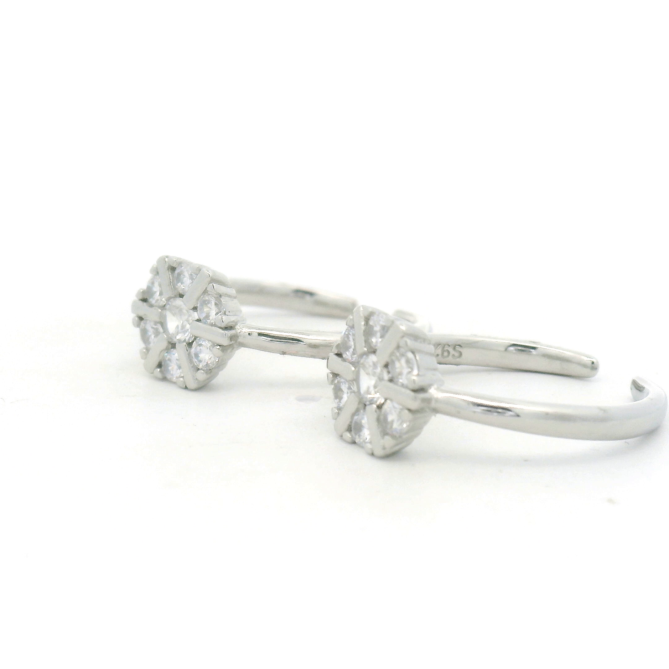 Floral Diamond Toe Rings for Silver