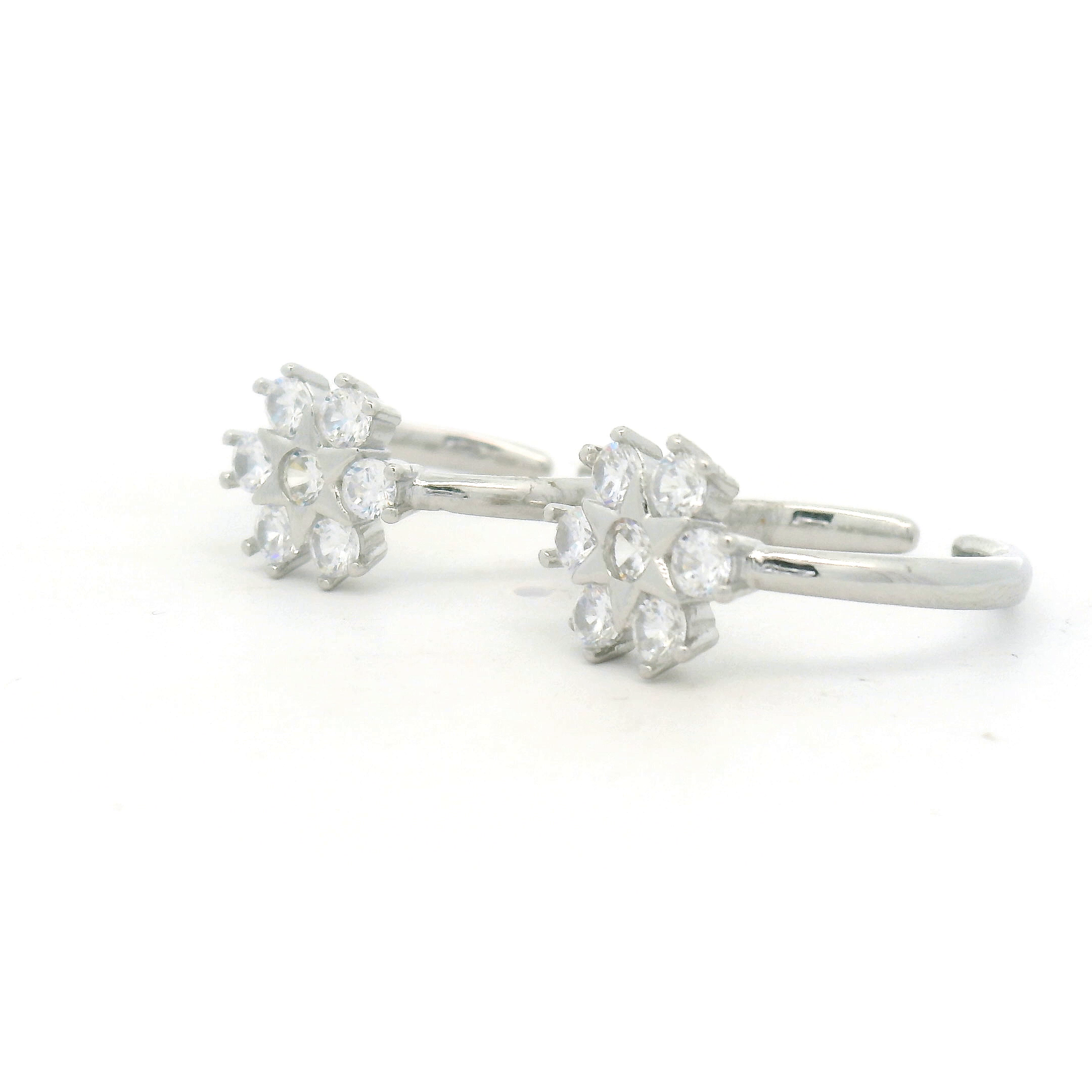 Snowflake Diamond CZ Toe Rings