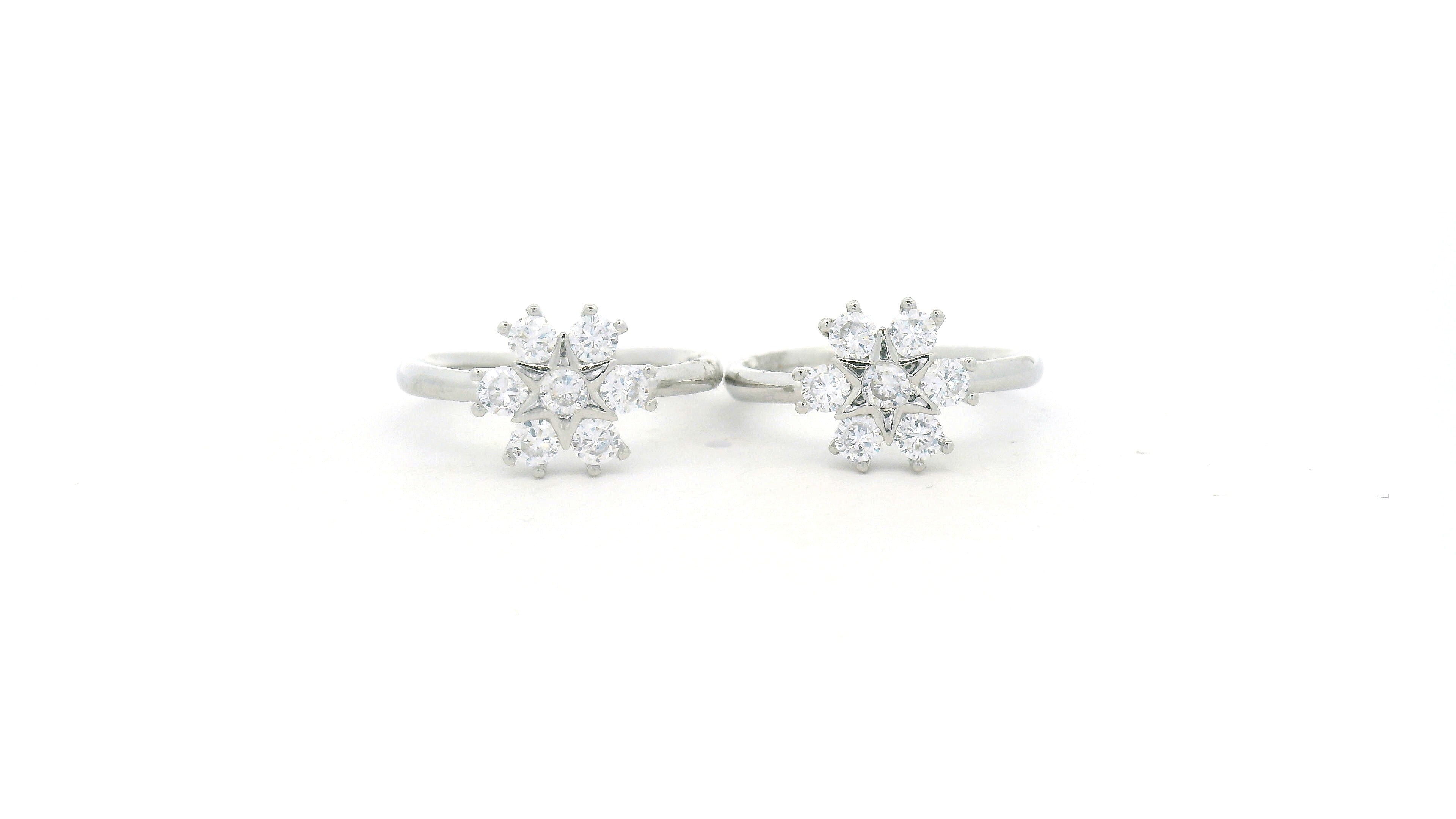 Snowflake Diamond CZ Toe Rings