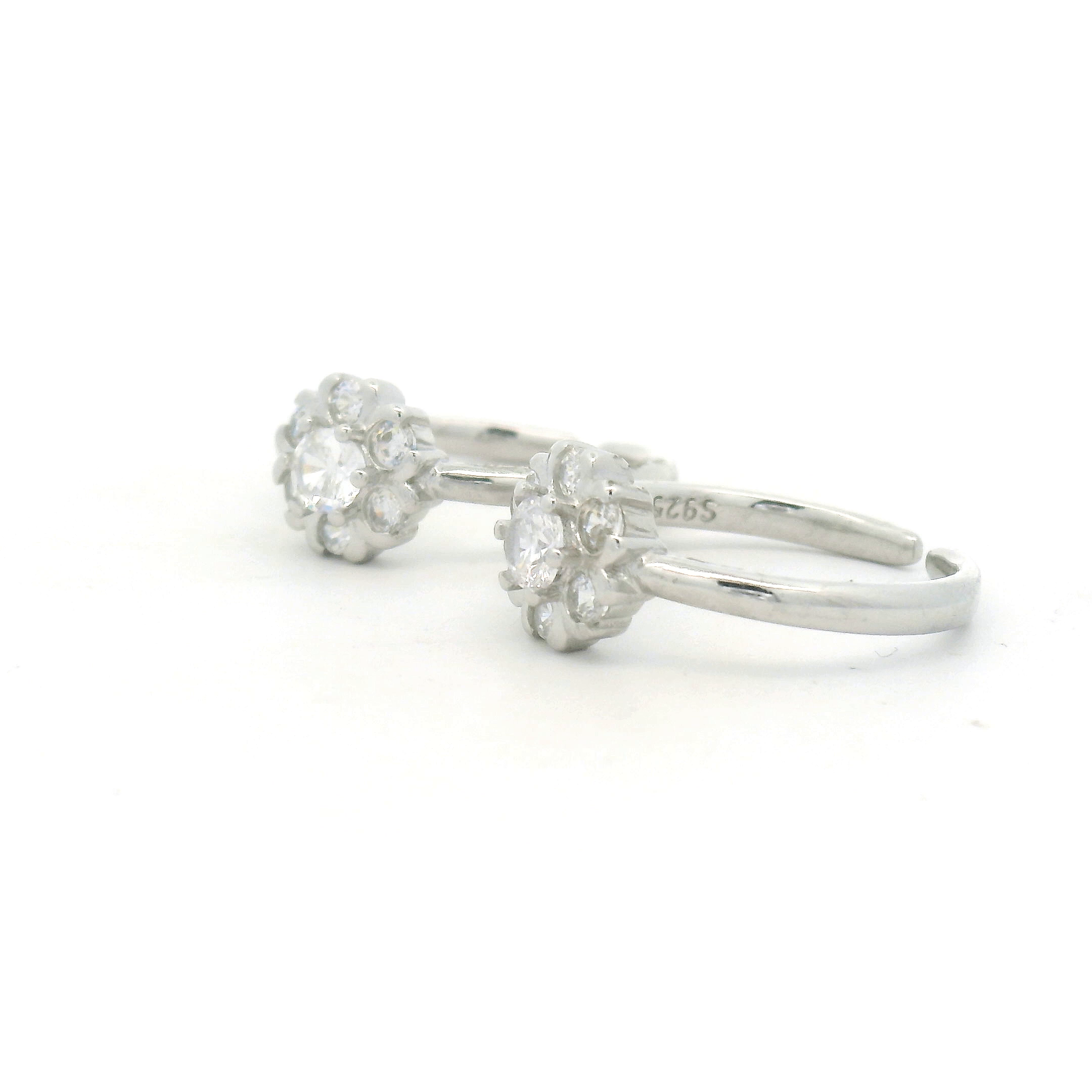 Floral Design 925 Silver Toe Rings