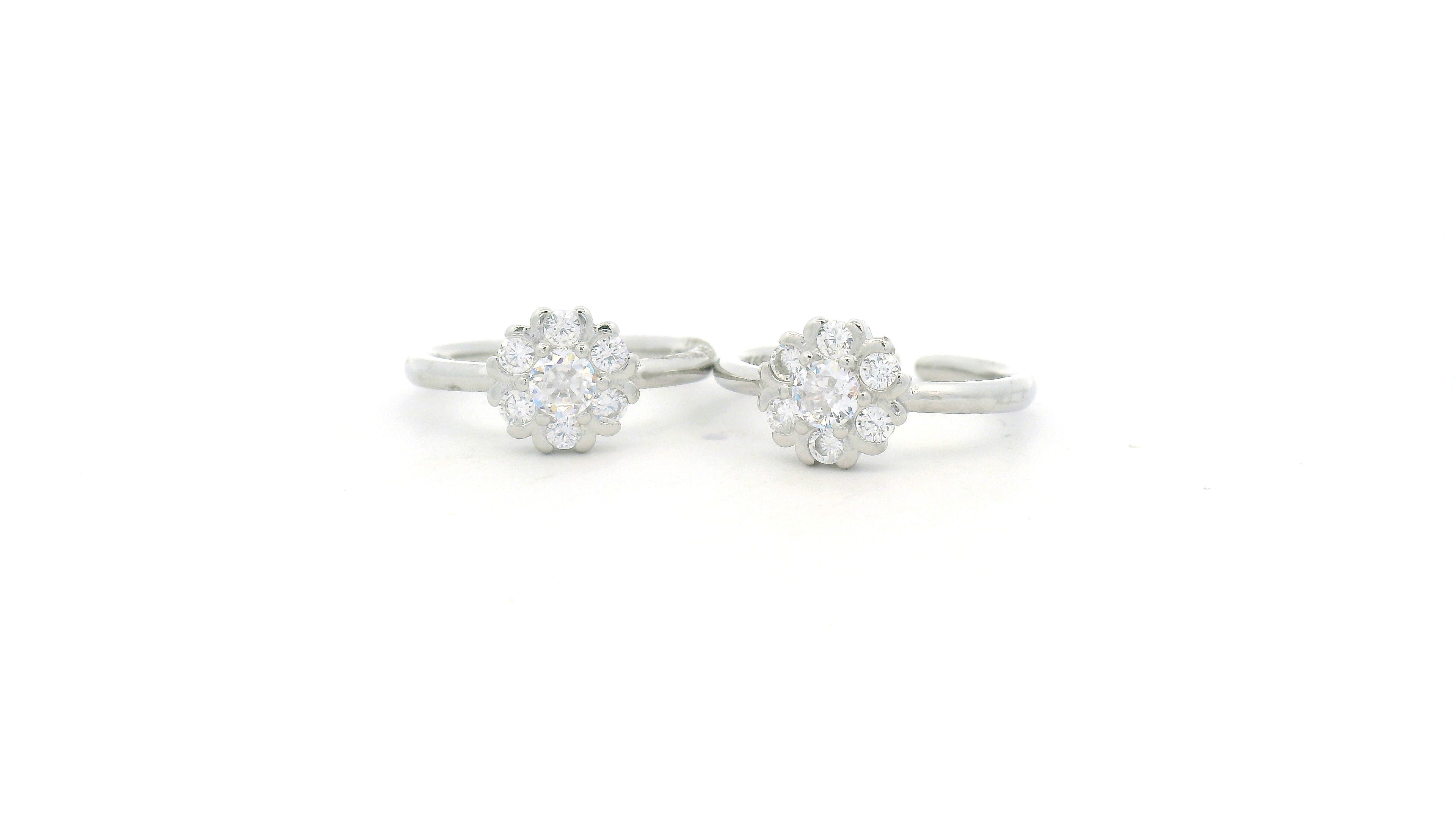 Floral Design 925 Silver Toe Rings