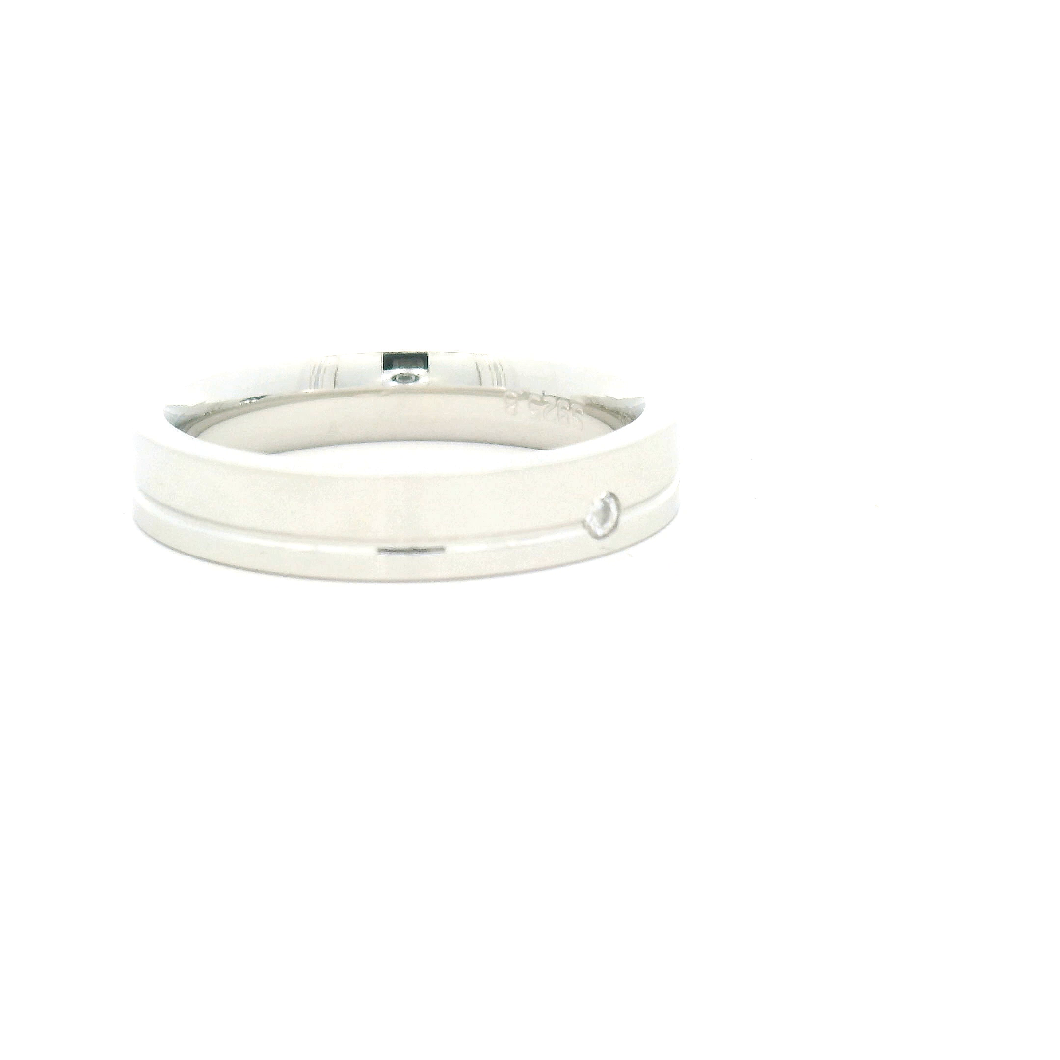 White Mens Ring with Gemstone